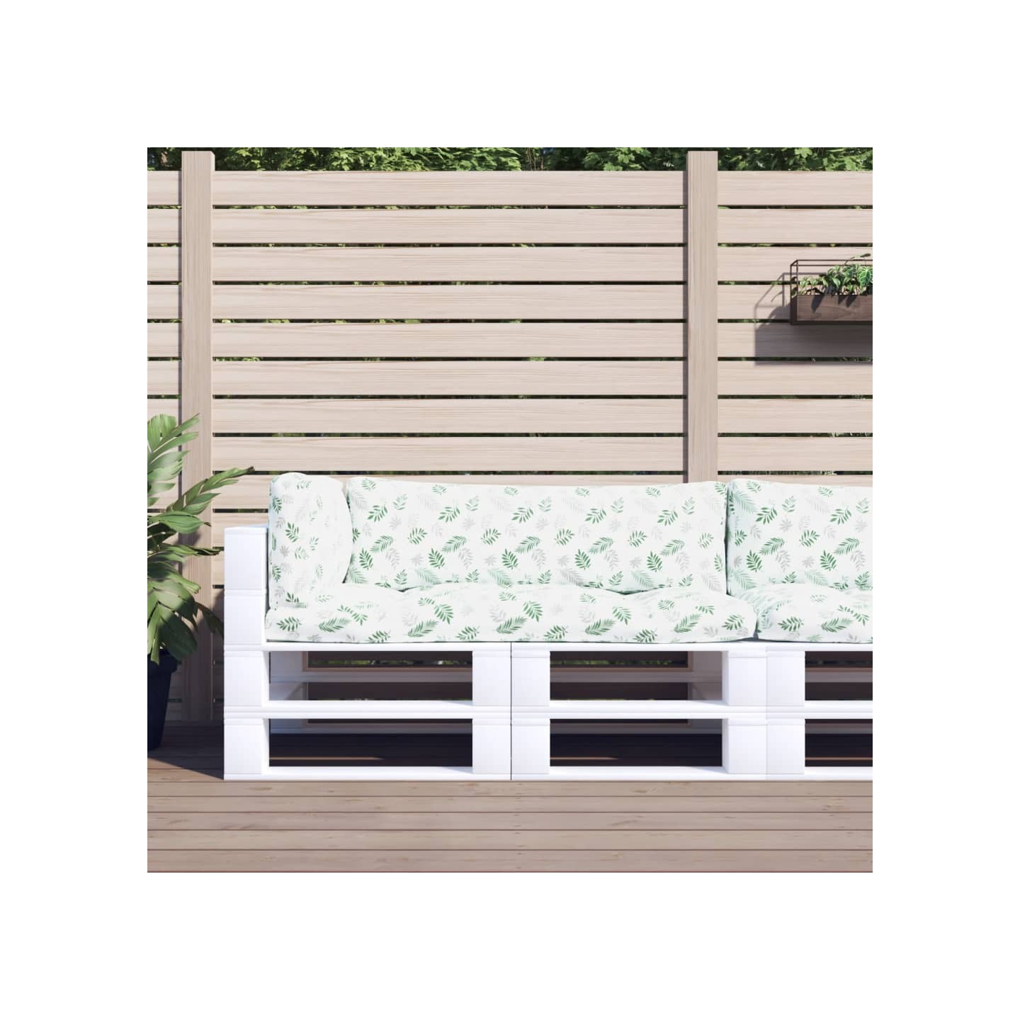 Coussins de palette lot de 3 motif de feuilles tissu Oxford