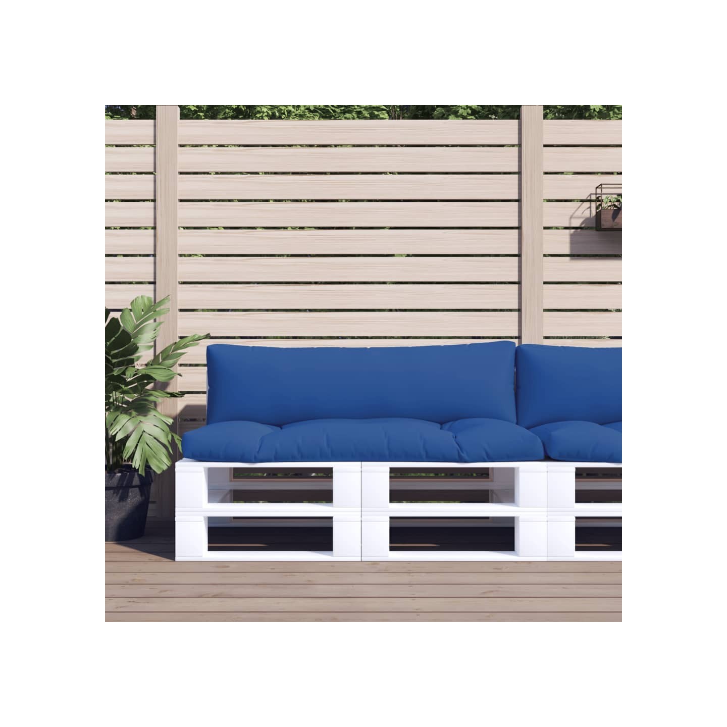 Coussins de palette lot de 2 bleu tissu