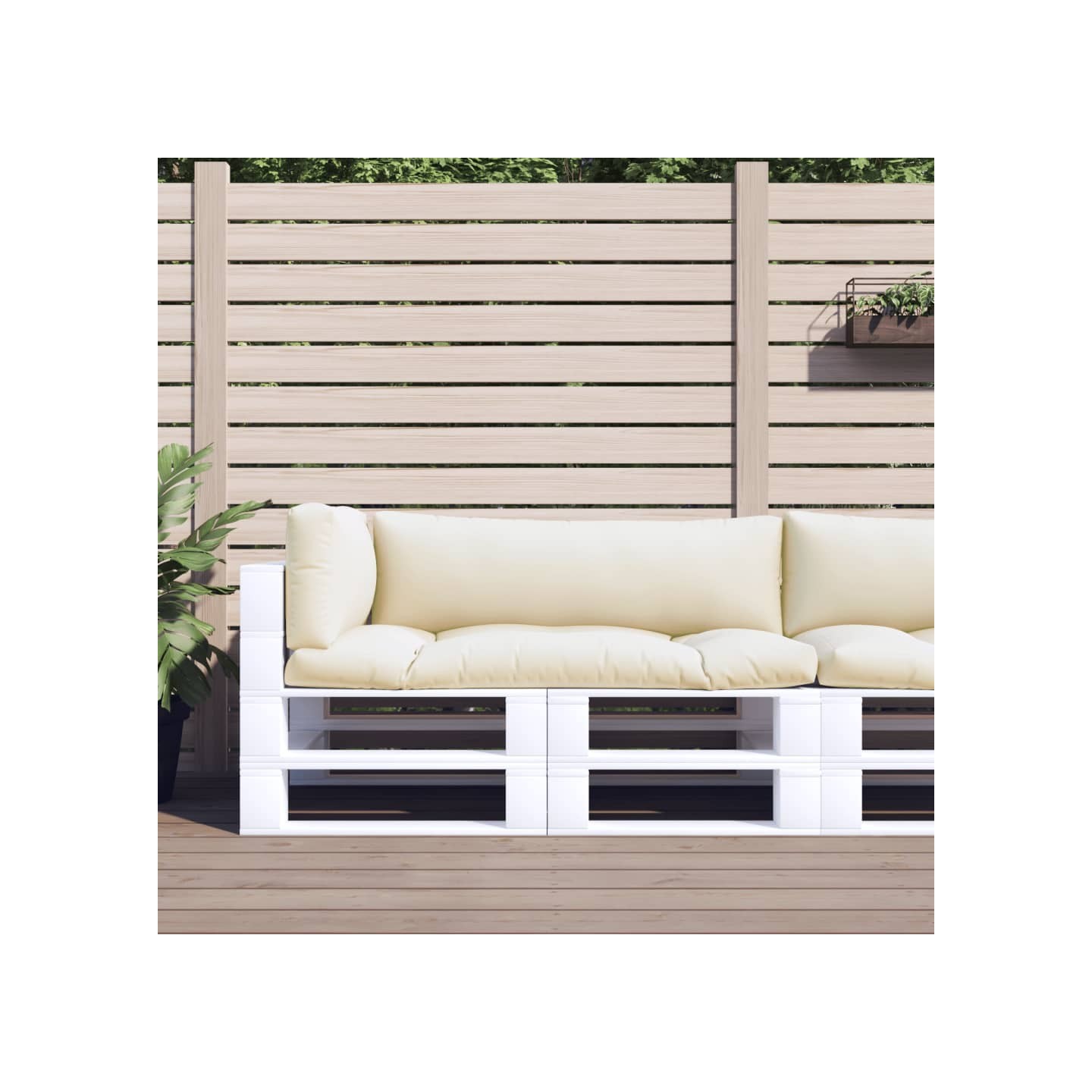Coussins de palette lot de 3 crème tissu