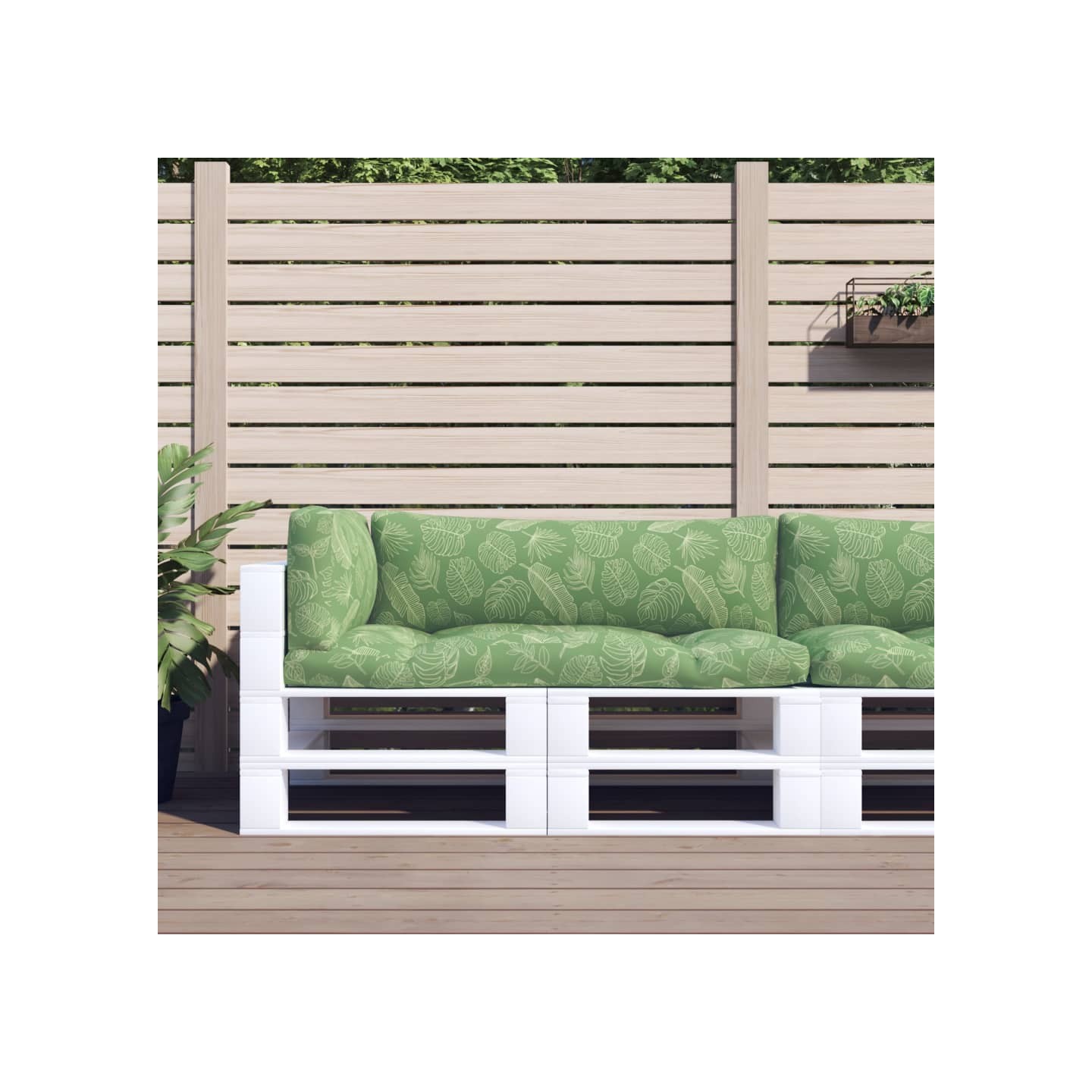 Coussins de palette lot de 3 motif de feuilles tissu Oxford