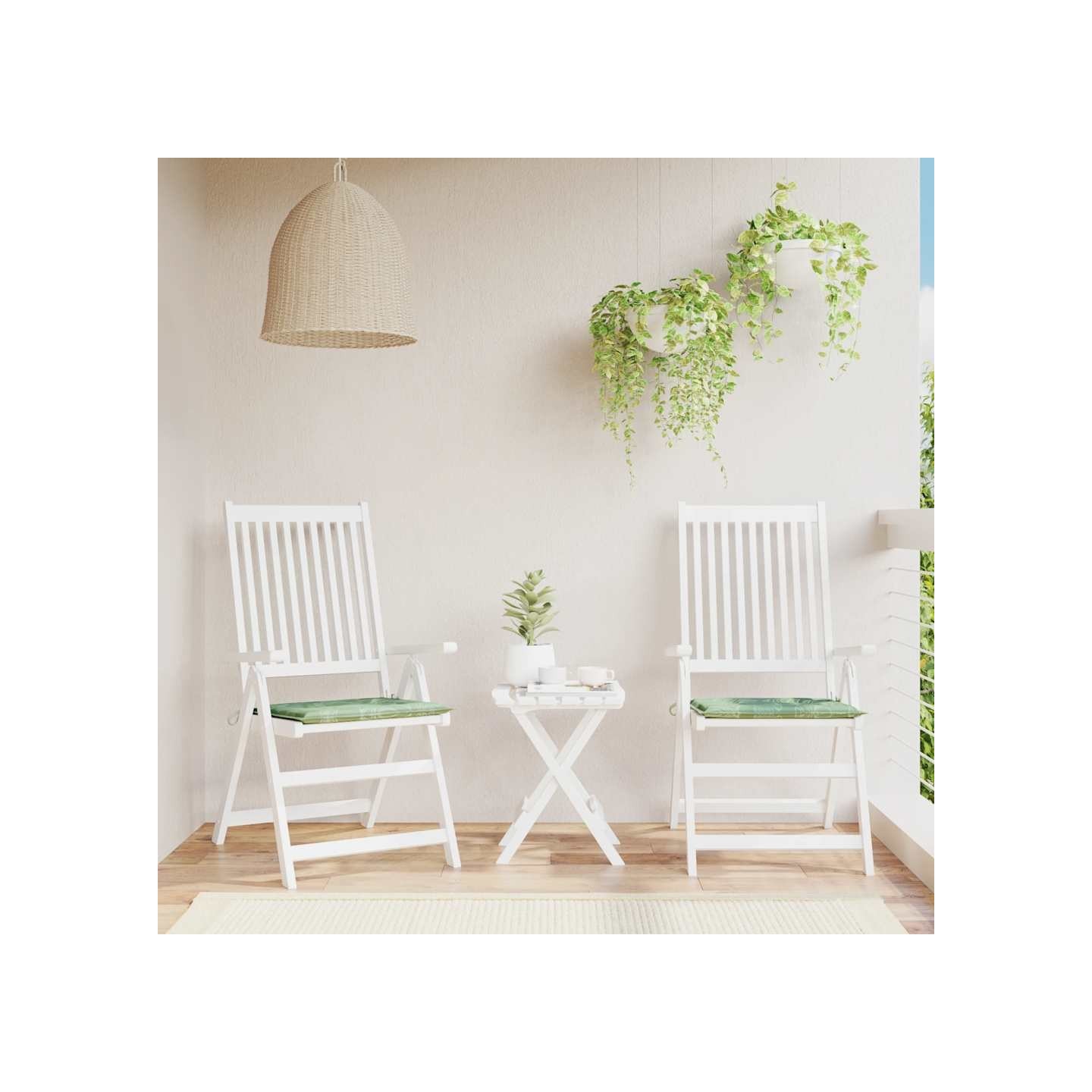 Coussins de chaise lot de 2 motif de feuilles 40x40x3 cm tissu