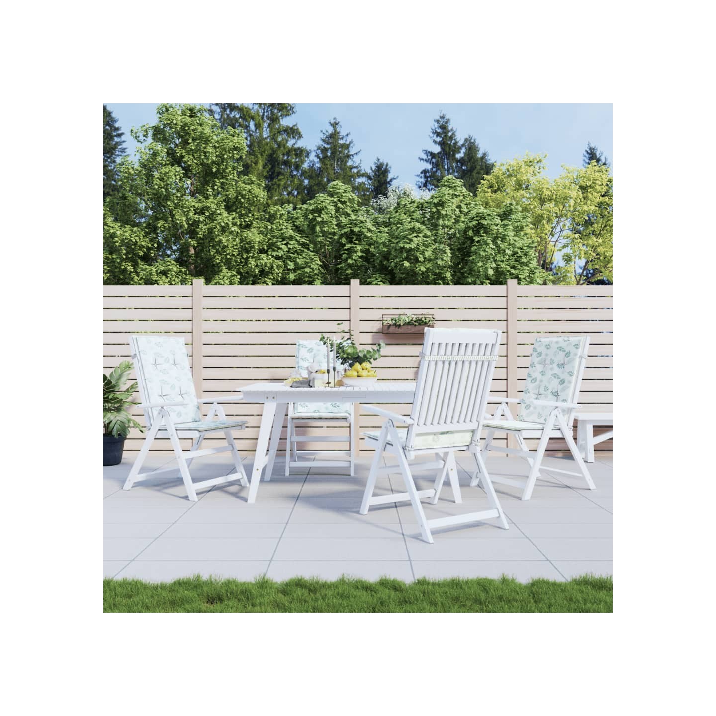 Coussins de chaise à dossier haut lot de 4 modèle de feuille