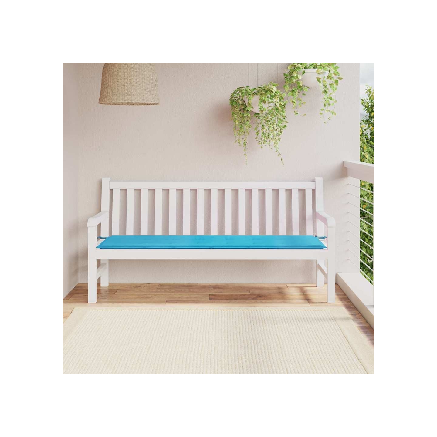 Coussin de banc Tissu Oxford Turquoise 180 x 50 x 3 cm