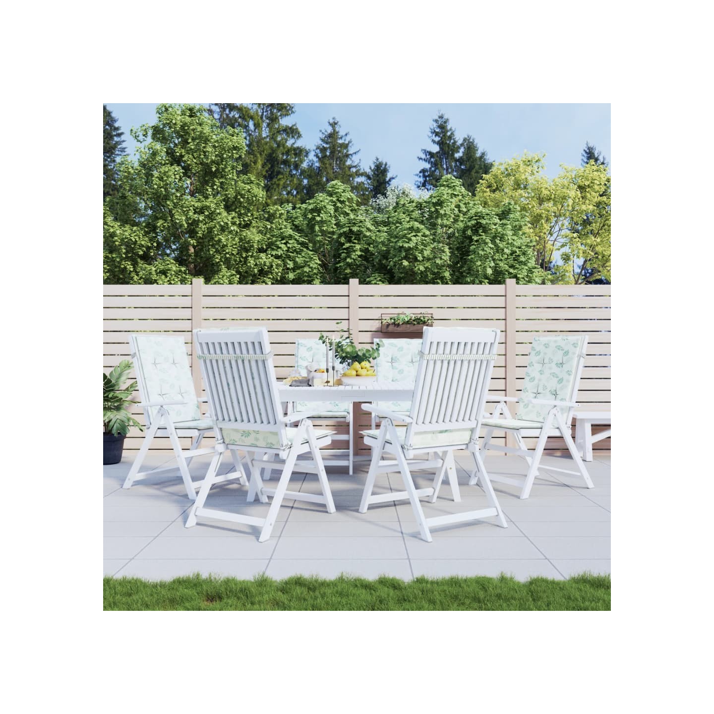 Coussins de chaise à dossier haut lot de 6 modèle de feuille