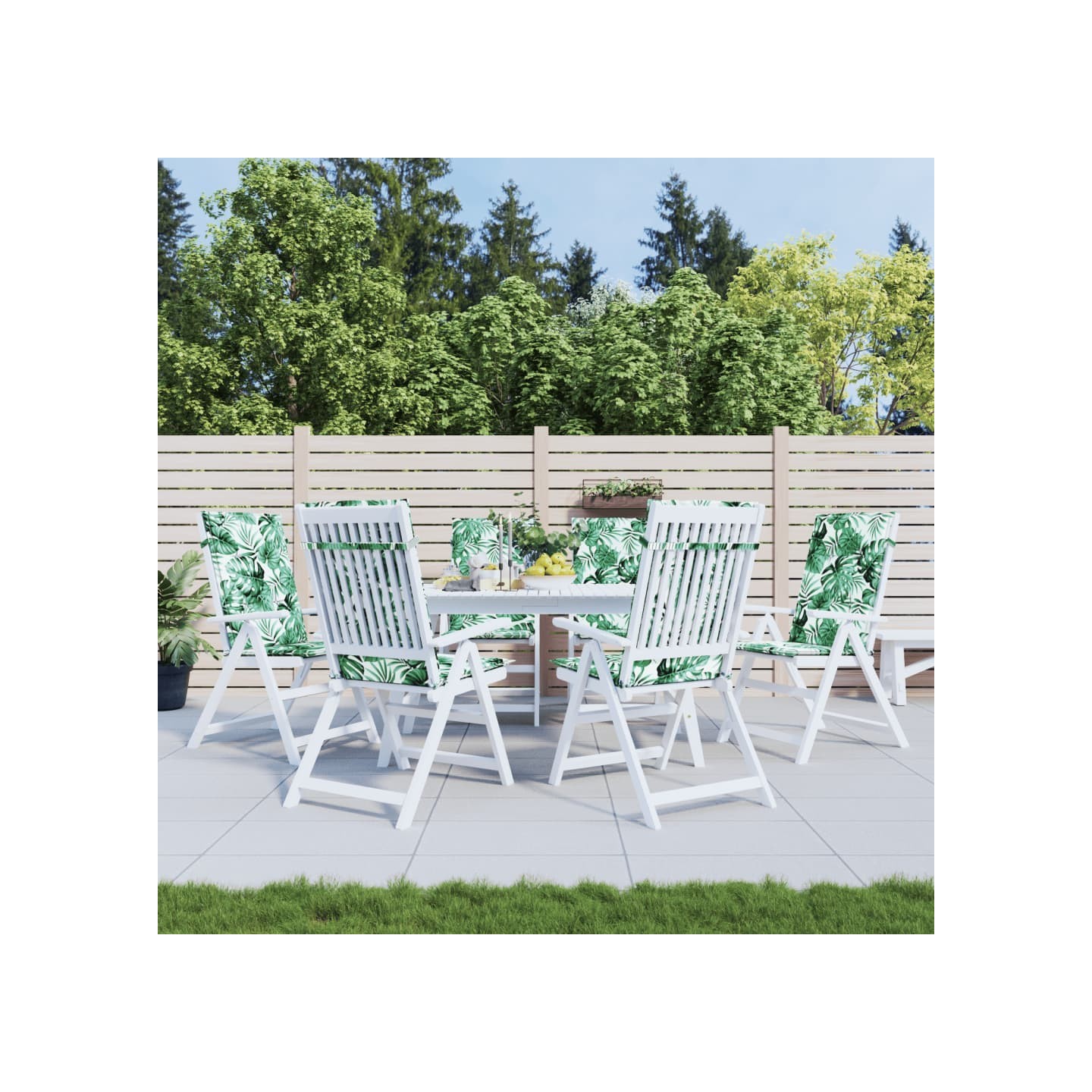 Coussins de chaise à dossier haut lot de 6 modèle de feuille