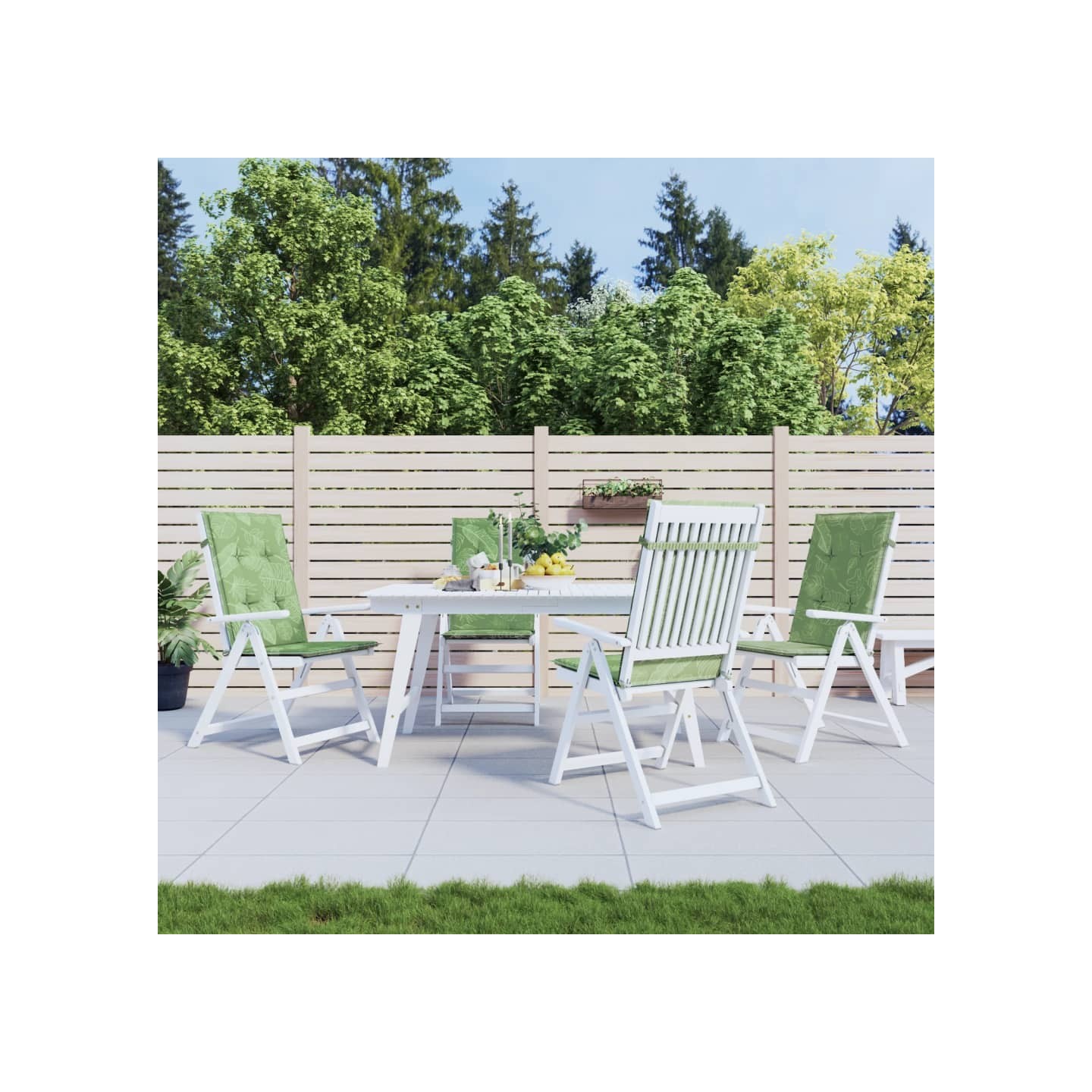 Coussins de chaise à dossier haut lot de 4 modèle de feuille