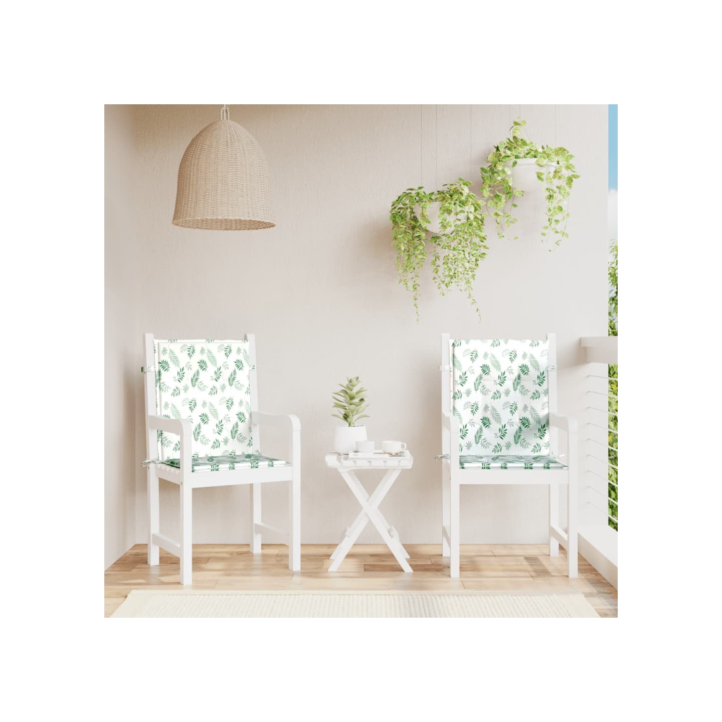 Coussins de chaise à dossier bas lot de 2 modèle de feuille