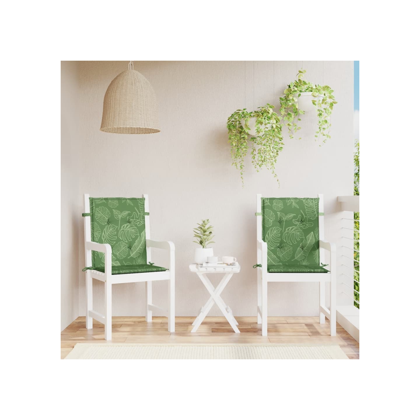 Coussins de chaise à dossier bas lot de 2 modèle de feuille