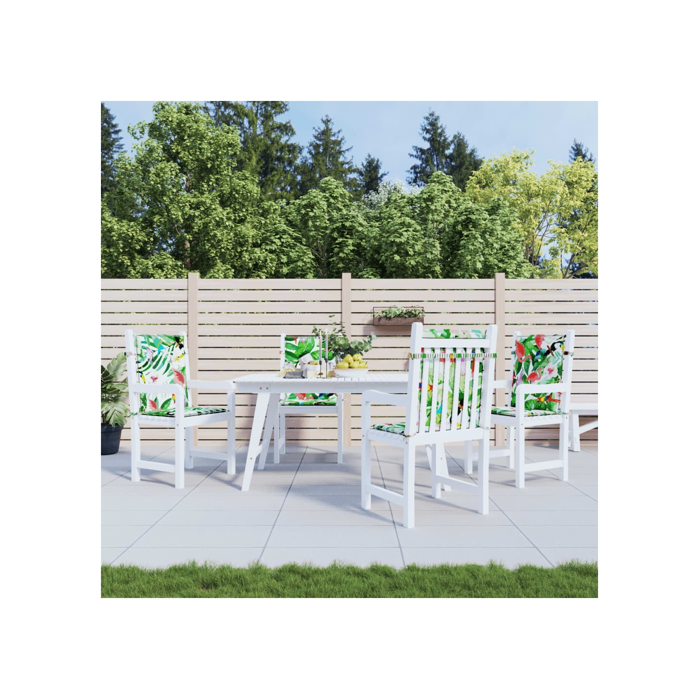 Coussins de chaise à dossier bas lot de 4 multicolore tissu