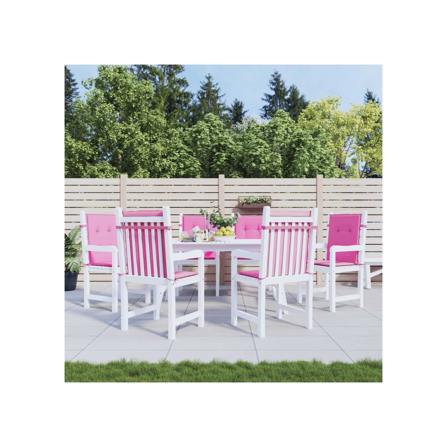 Coussins de chaise à dossier bas lot de 6 rose tissu
