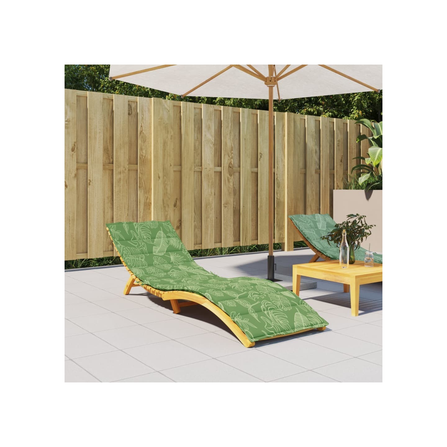 Coussin de chaise longue à motif de feuilles tissu oxford