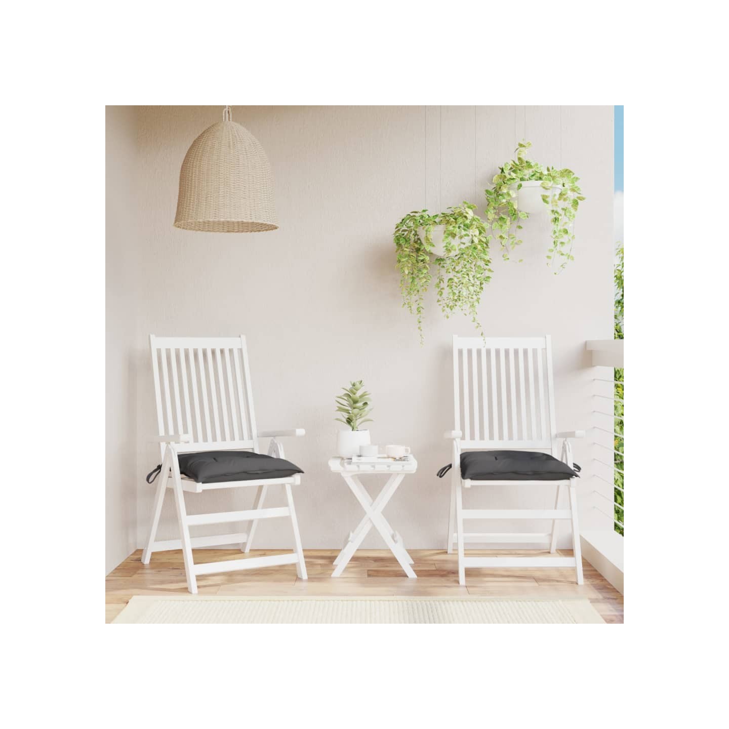 Coussins de chaise lot de 2 anthracite 40x40x7 cm tissu oxford