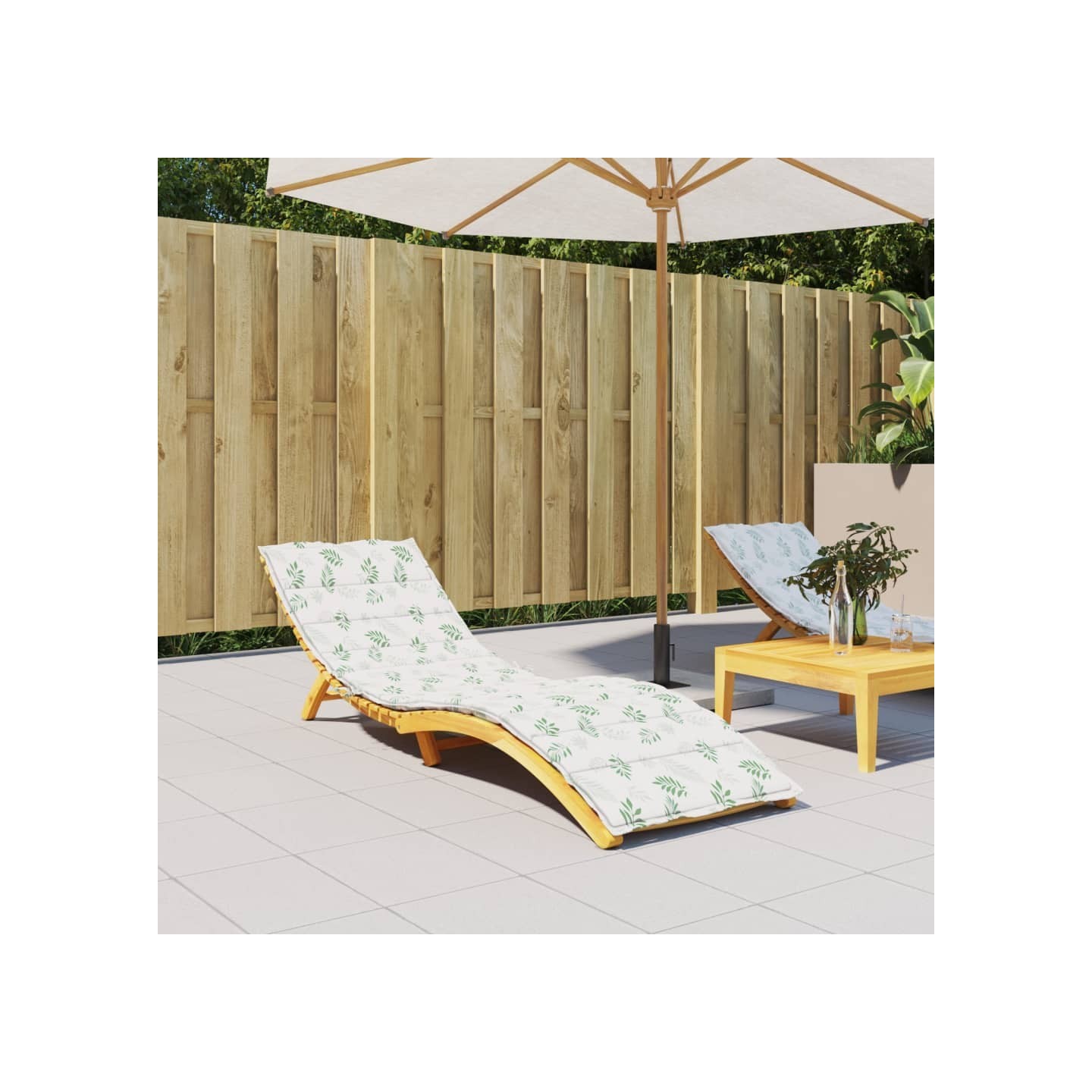 Coussin de chaise longue motif de feuilles tissu oxford