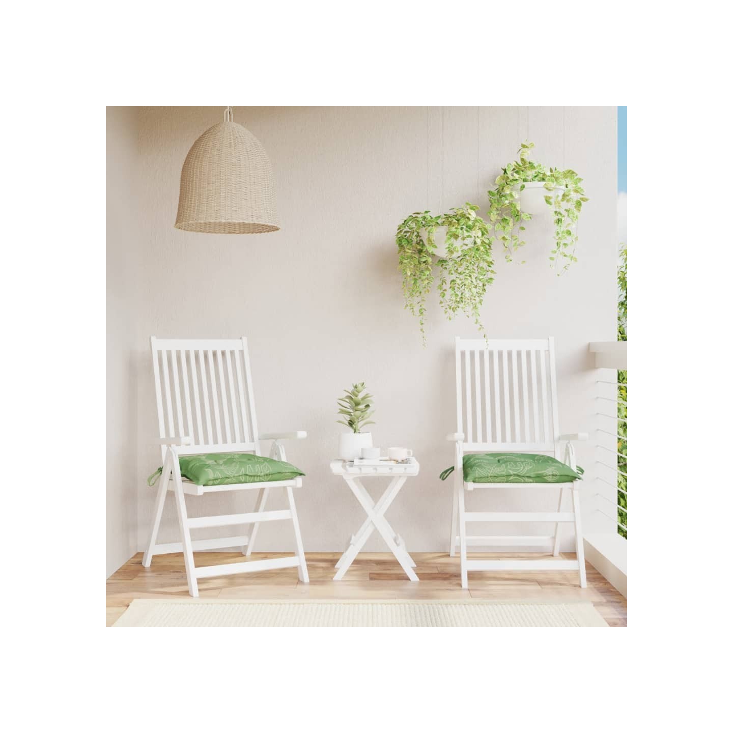 Coussins de chaise lot de 2 à motif de feuilles 40x40x7 cm