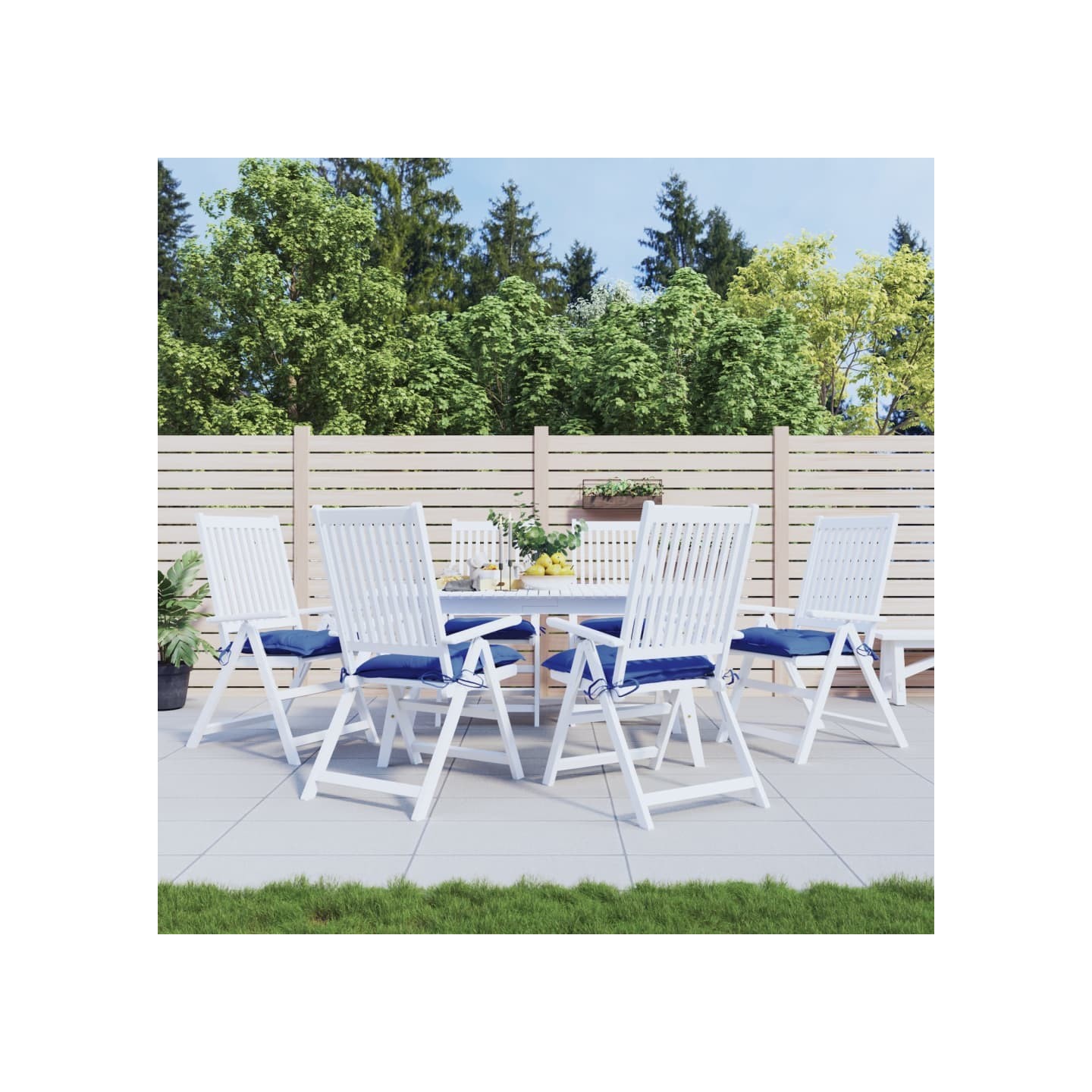 Coussins de chaise lot de 6 bleu 40x40x7 cm tissu oxford
