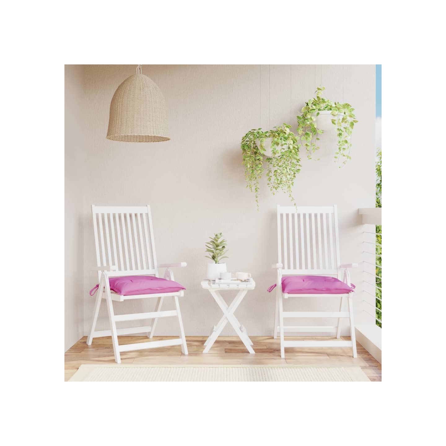 Coussins de chaise lot de 2 rose 40x40x7 cm tissu