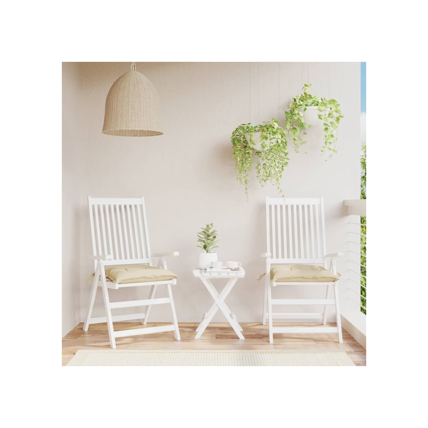 Coussins de palette lot de 2 beige 50x50x7 cm tissu oxford