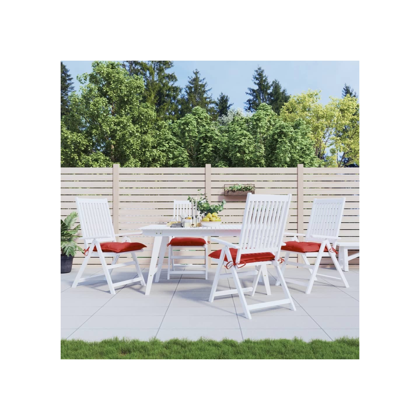 Coussins de palette lot de 4 rouge 50x50x7 cm tissu oxford