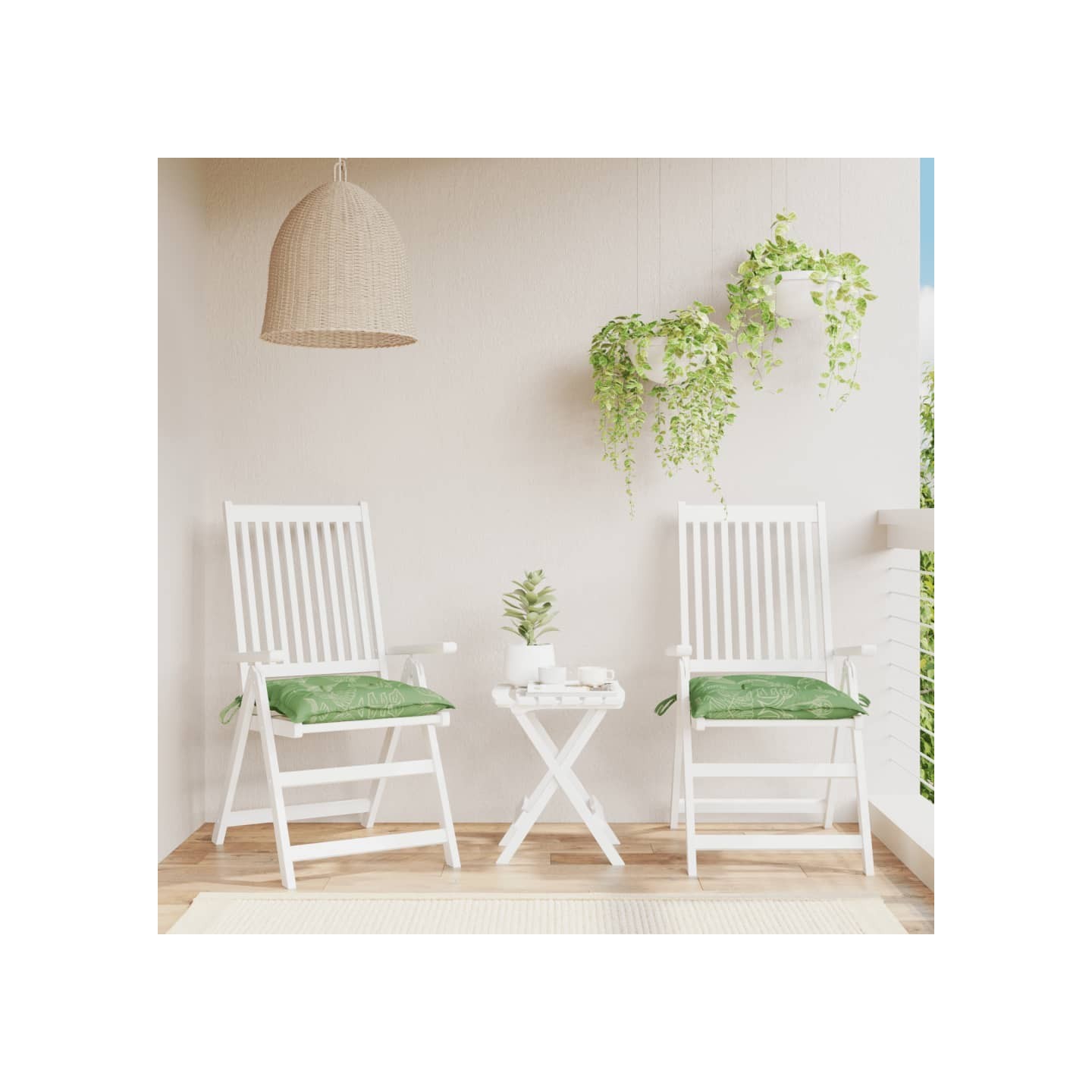 Coussins de chaise lot de 2 à motif de feuilles 50x50x7 cm