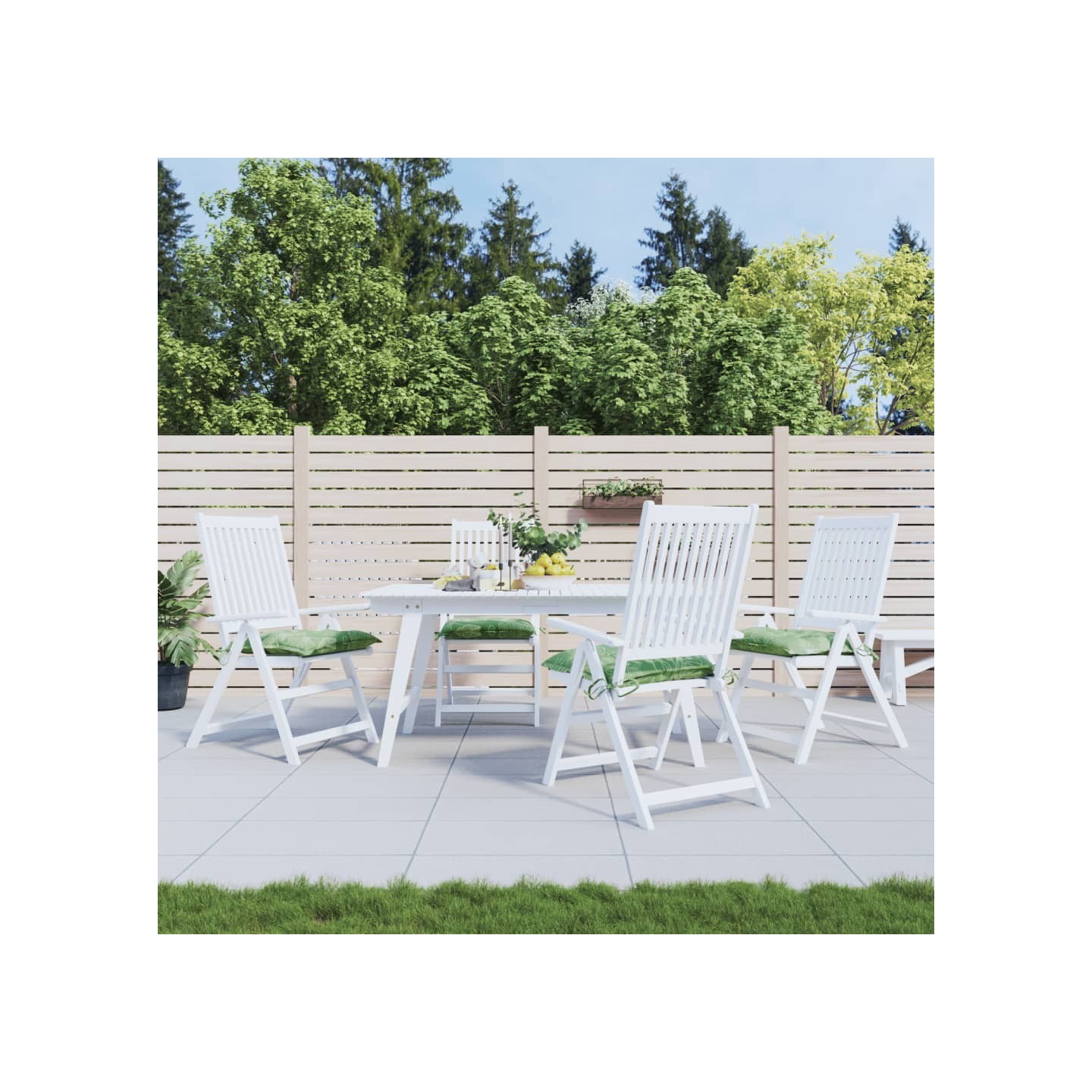 Coussins de chaise lot de 4 à motif de feuilles 50x50x7cm tissu