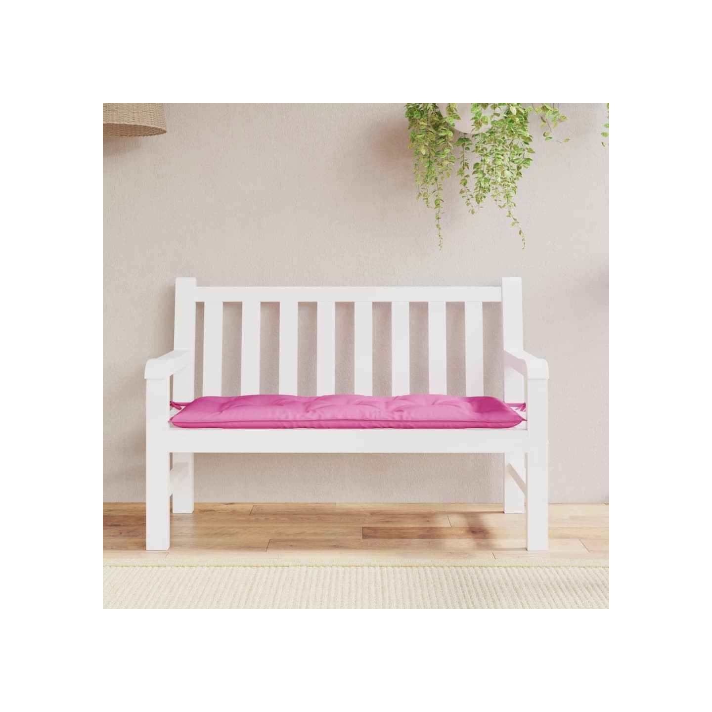 Coussin de banc de jardin rose 120x50x7 cm tissu
