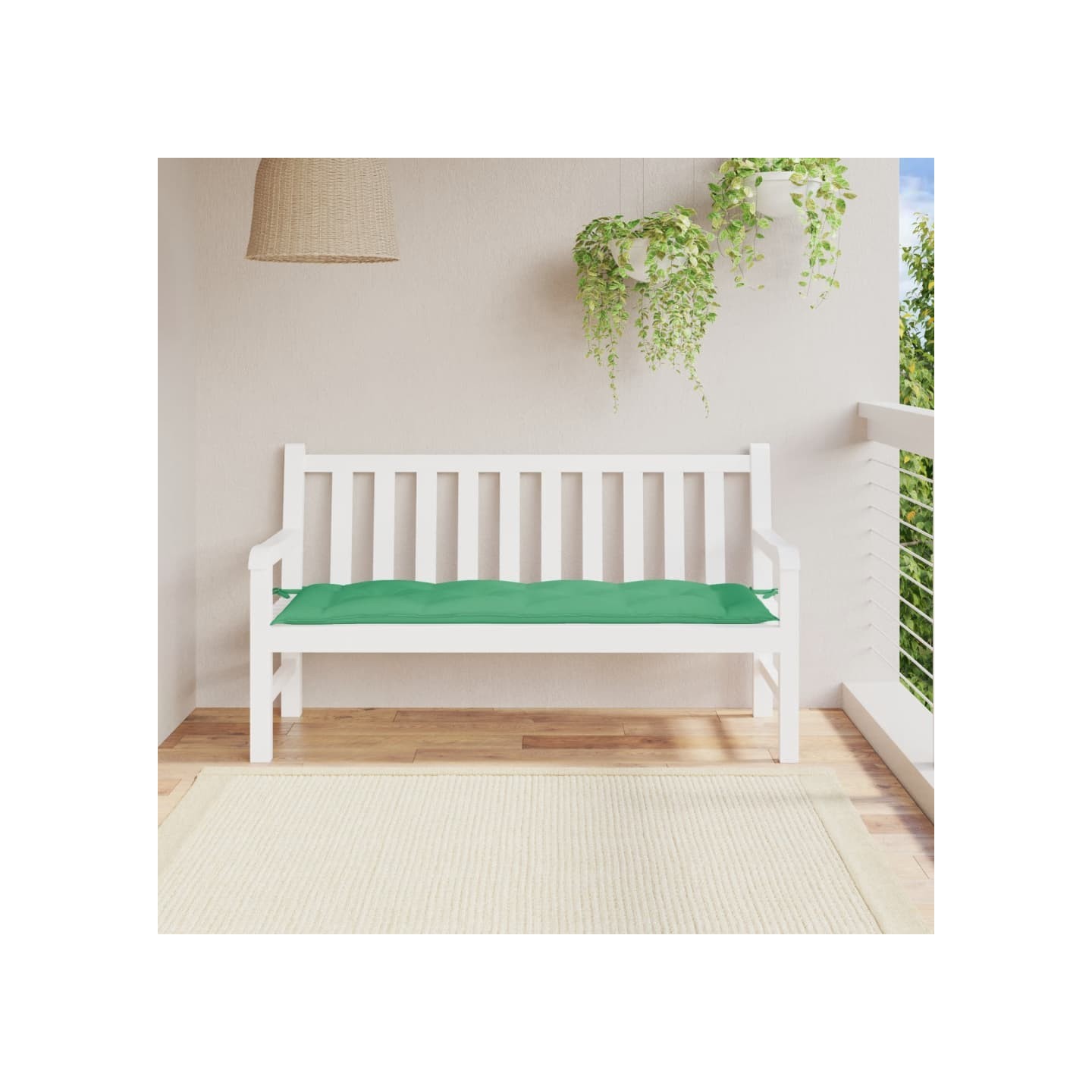 Coussin de banc de jardin vert 150x50x7 cm tissu oxford