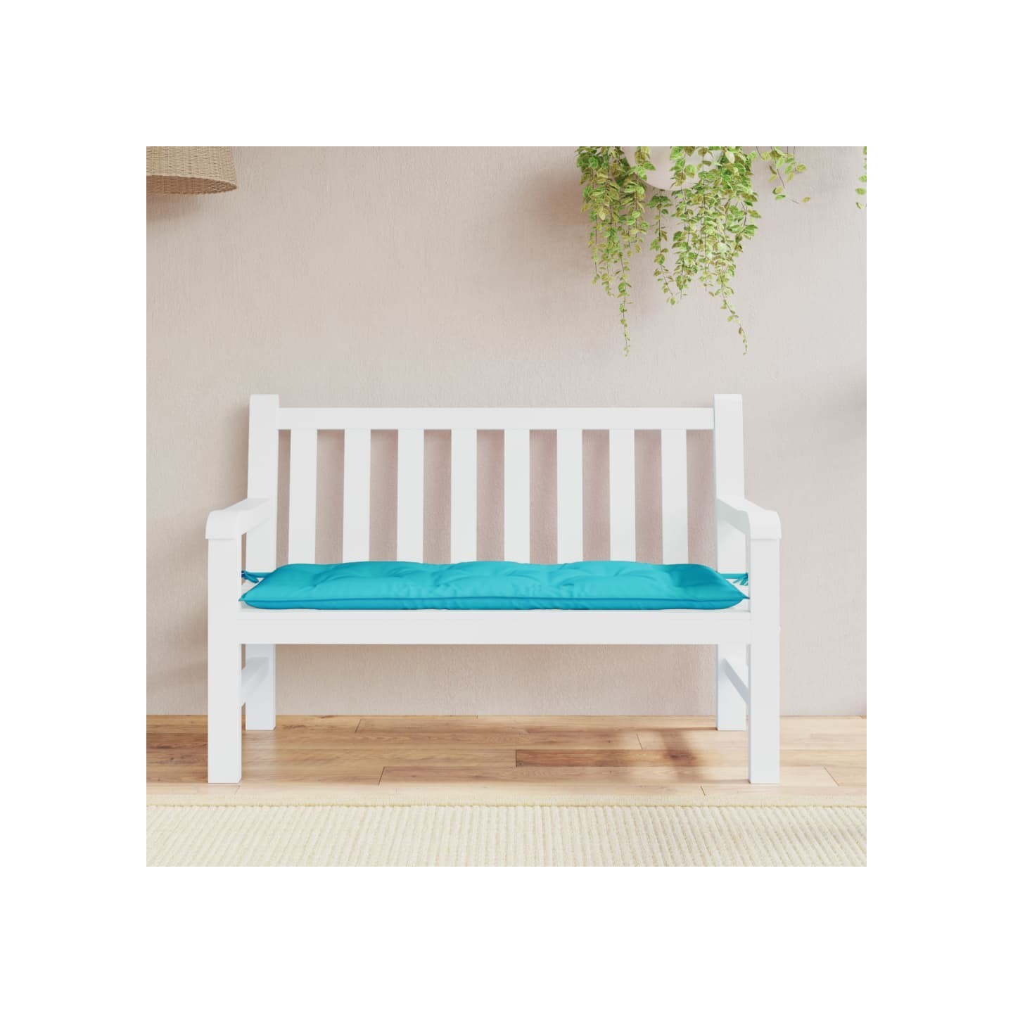 Coussin de banc de jardin turquoise 120x50x7 cm tissu