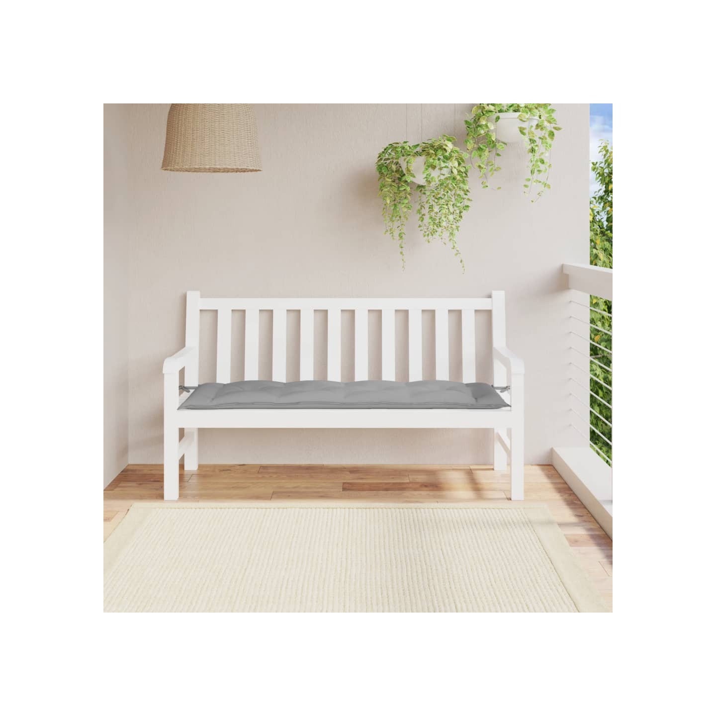 Coussin de banc de jardin gris 150x50x7 cm tissu oxford