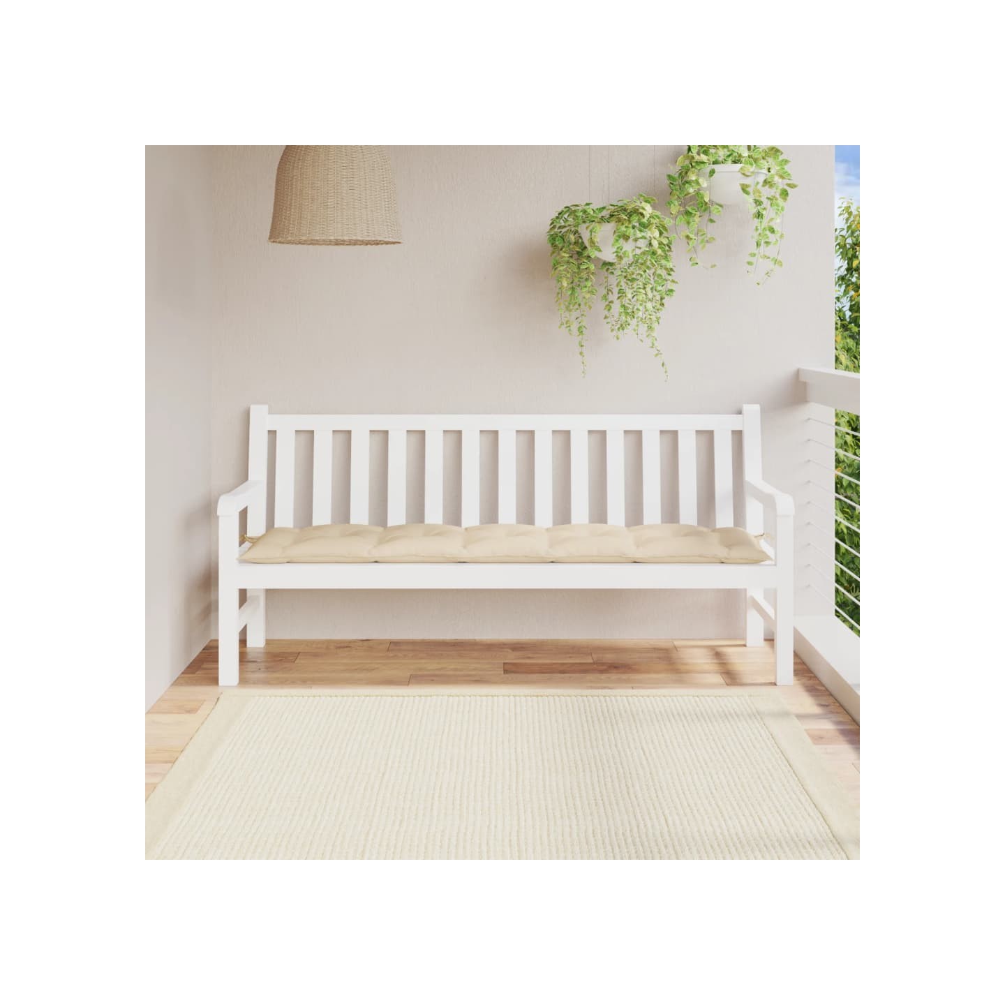 Coussin de banc de jardin beige 180x50x7 cm tissu oxford