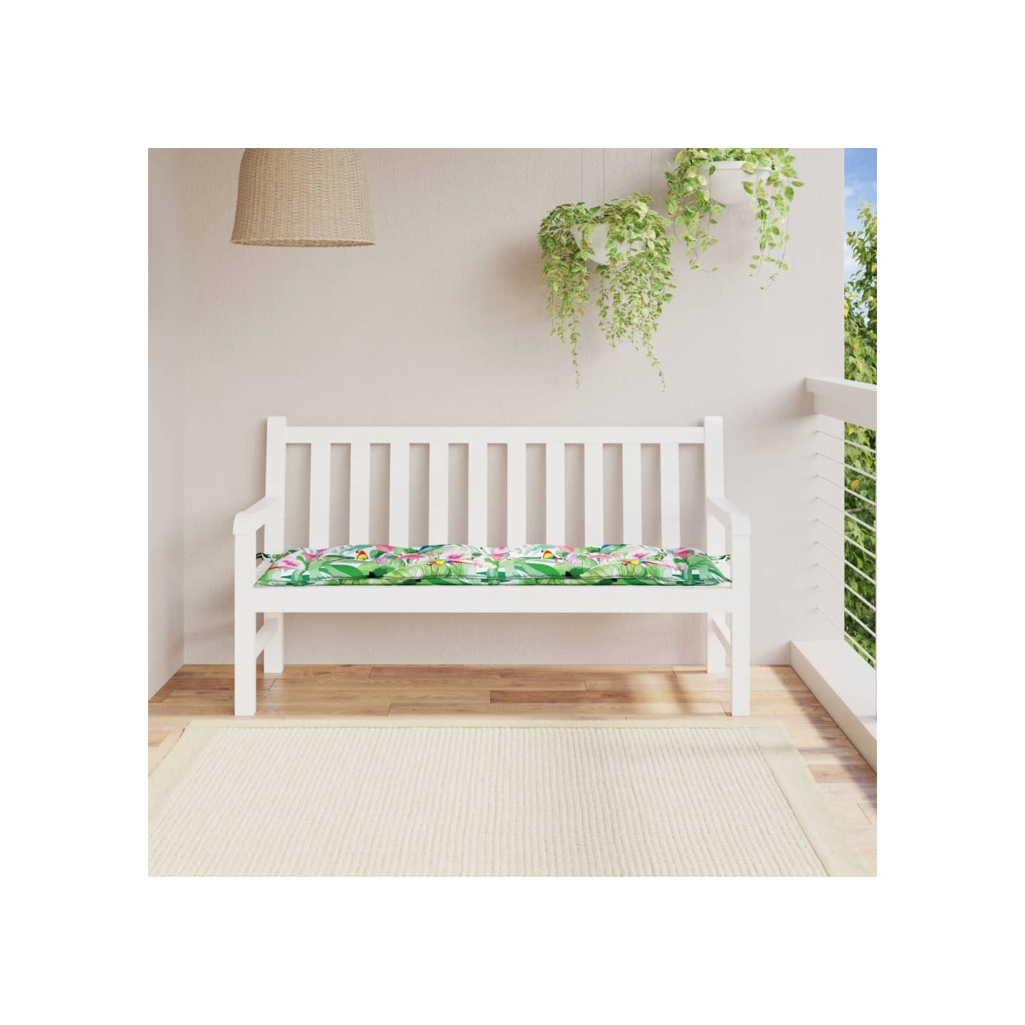 Coussin de banc de jardin multicolore 150x50x7 cm tissu oxford