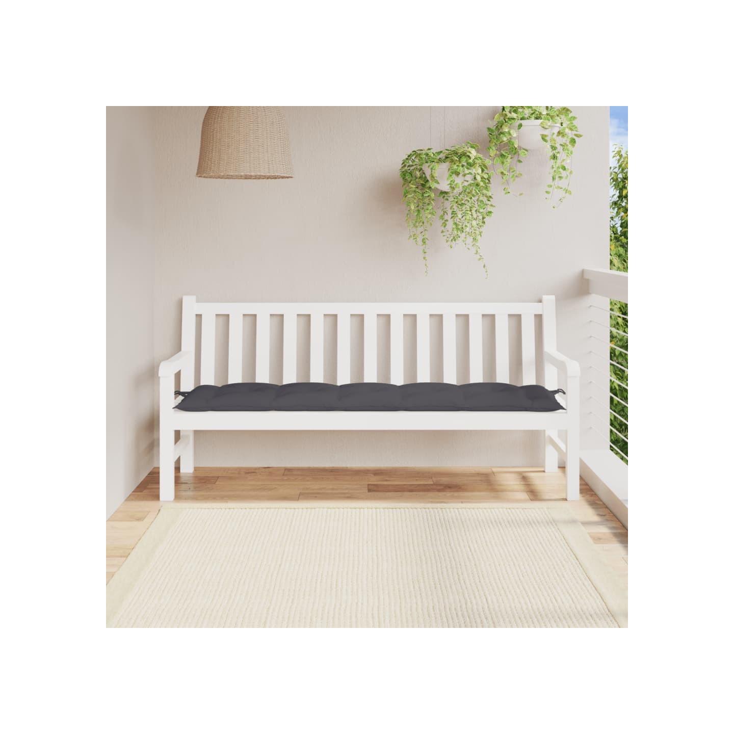 Coussin de banc de jardin anthracite 180x50x7 cm tissu oxford