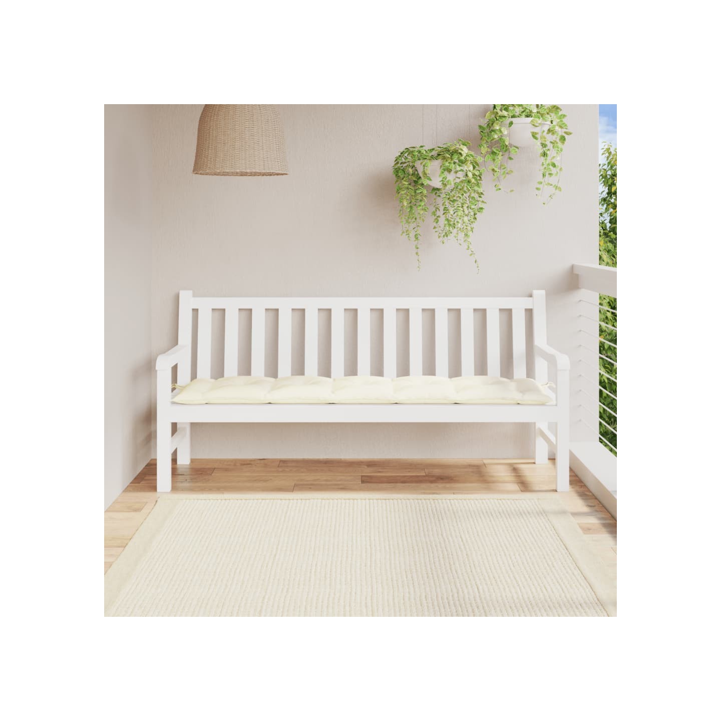 Coussin de banc de jardin crème 180x50x7 cm tissu oxford