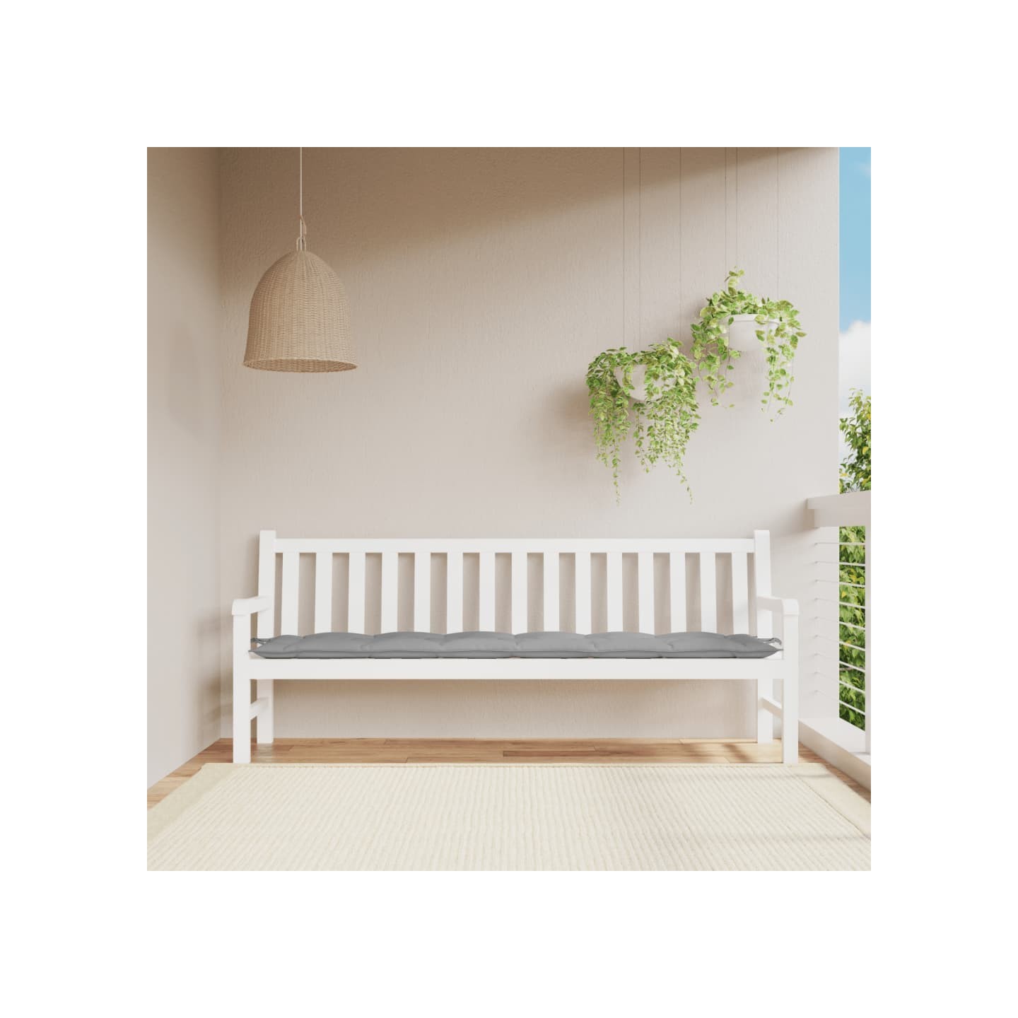 Coussin de banc de jardin gris 200x50x7 cm tissu oxford
