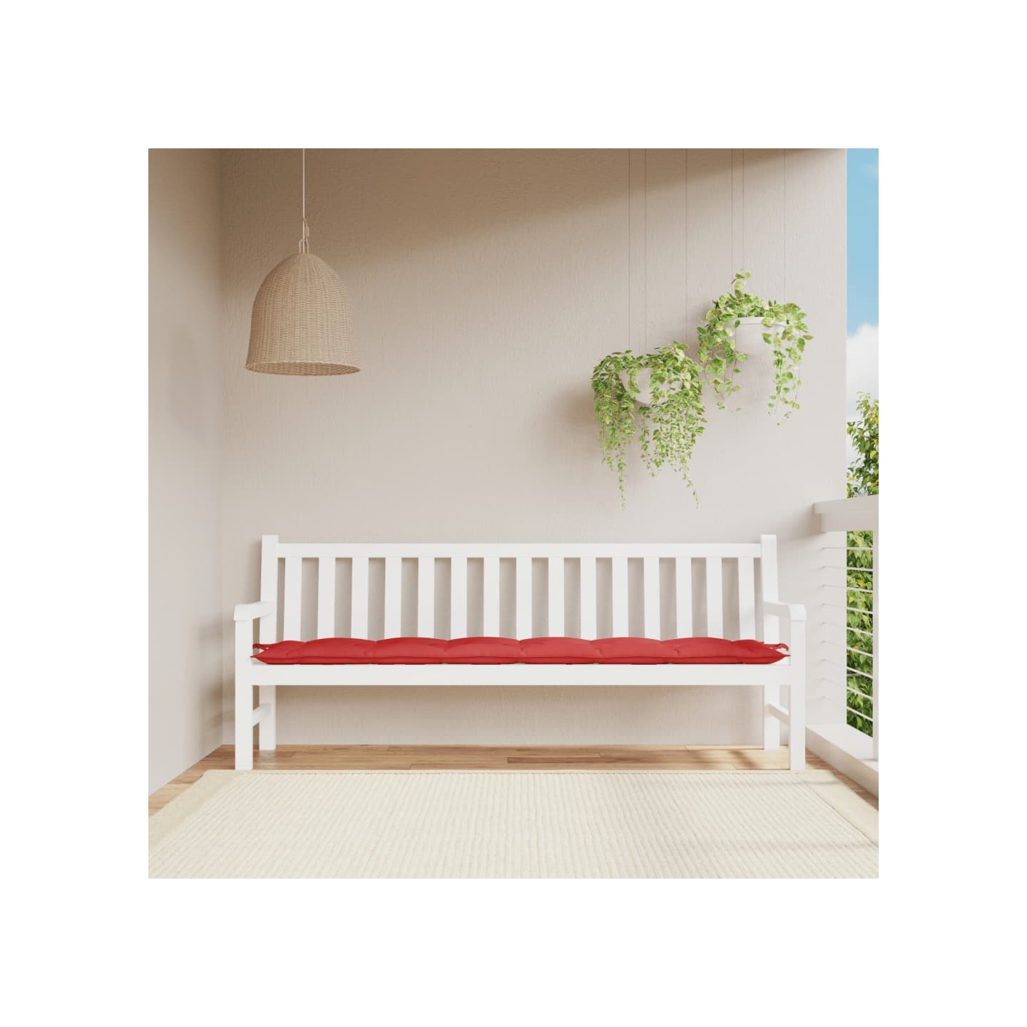 Coussin de banc de jardin rouge 200x50x7 cm tissu oxford