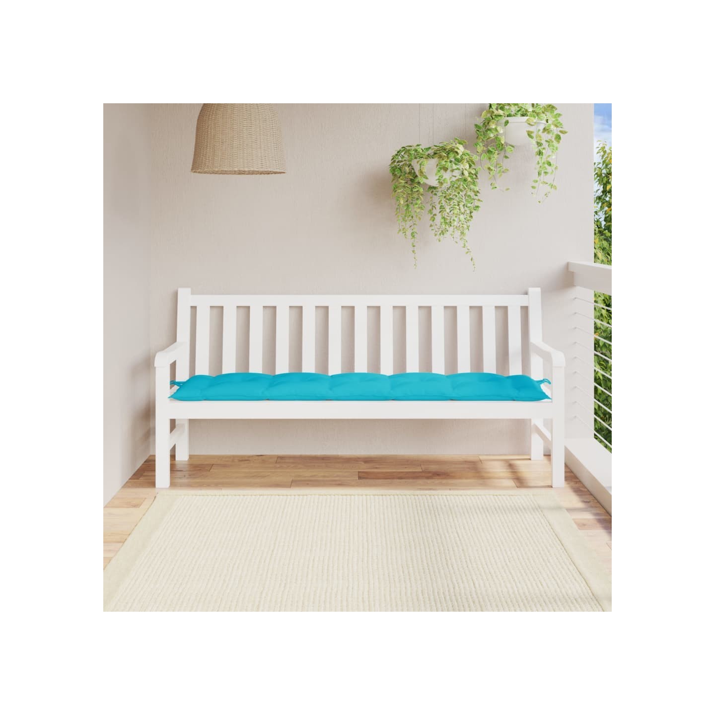 Coussin de banc de jardin turquoise 180x50x7 cm tissu oxford