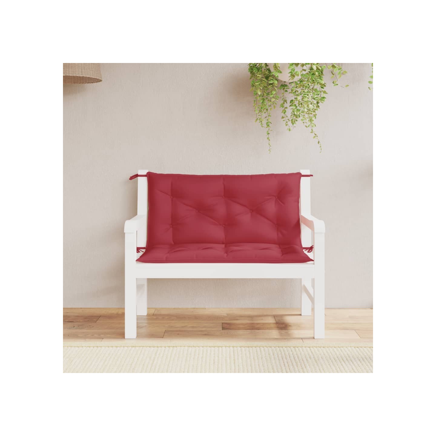 Coussins de banc de jardin lot de 2 rouge bordeaux tissu Oxford