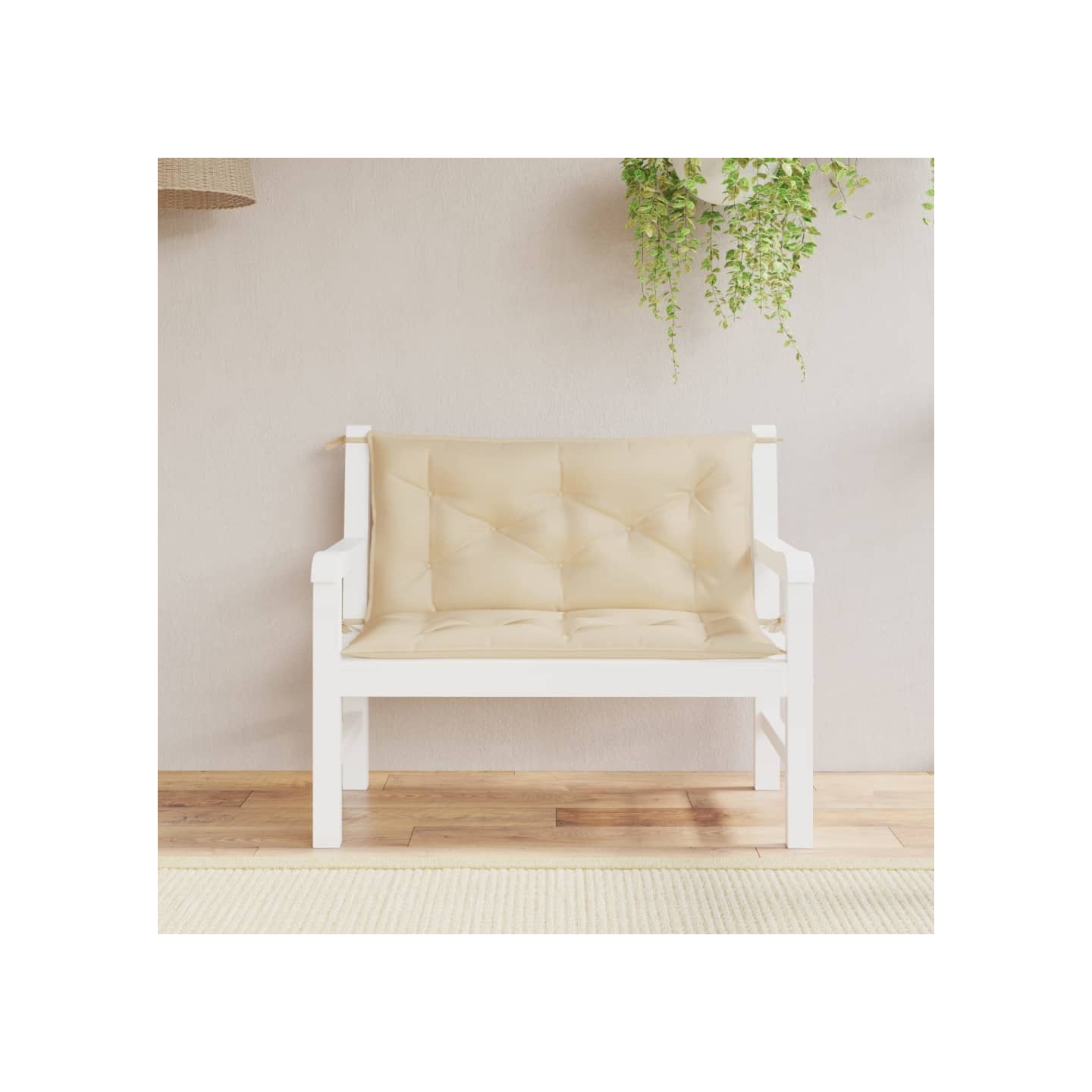 Coussins de banc jardin lot de 2 beige 100x50x7 cm tissu Oxford