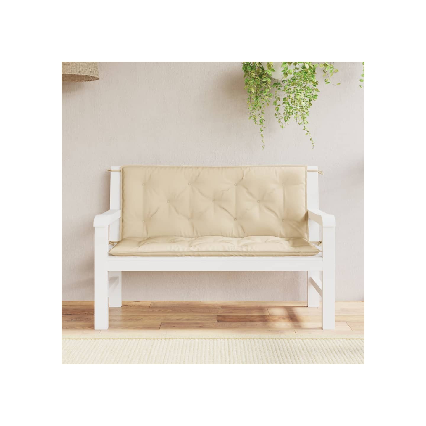 Coussins de banc jardin lot de 2 beige 120x50x7 cm tissu Oxford
