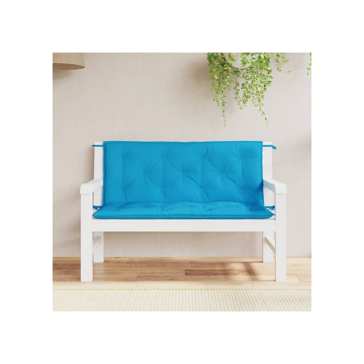 Coussins de banc de jardin lot de 2 bleu clair tissu Oxford