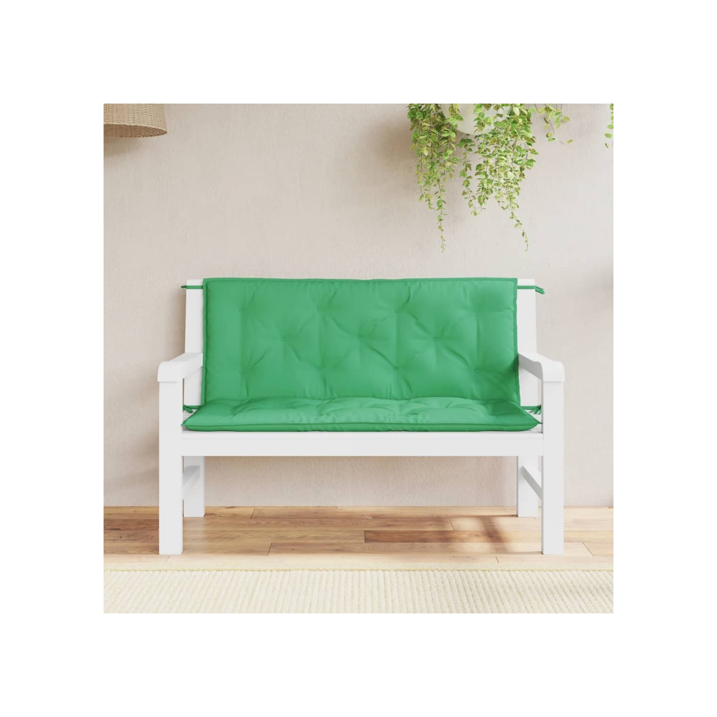 Coussins de banc jardin lot de 2 vert 120x50x7 cm tissu Oxford
