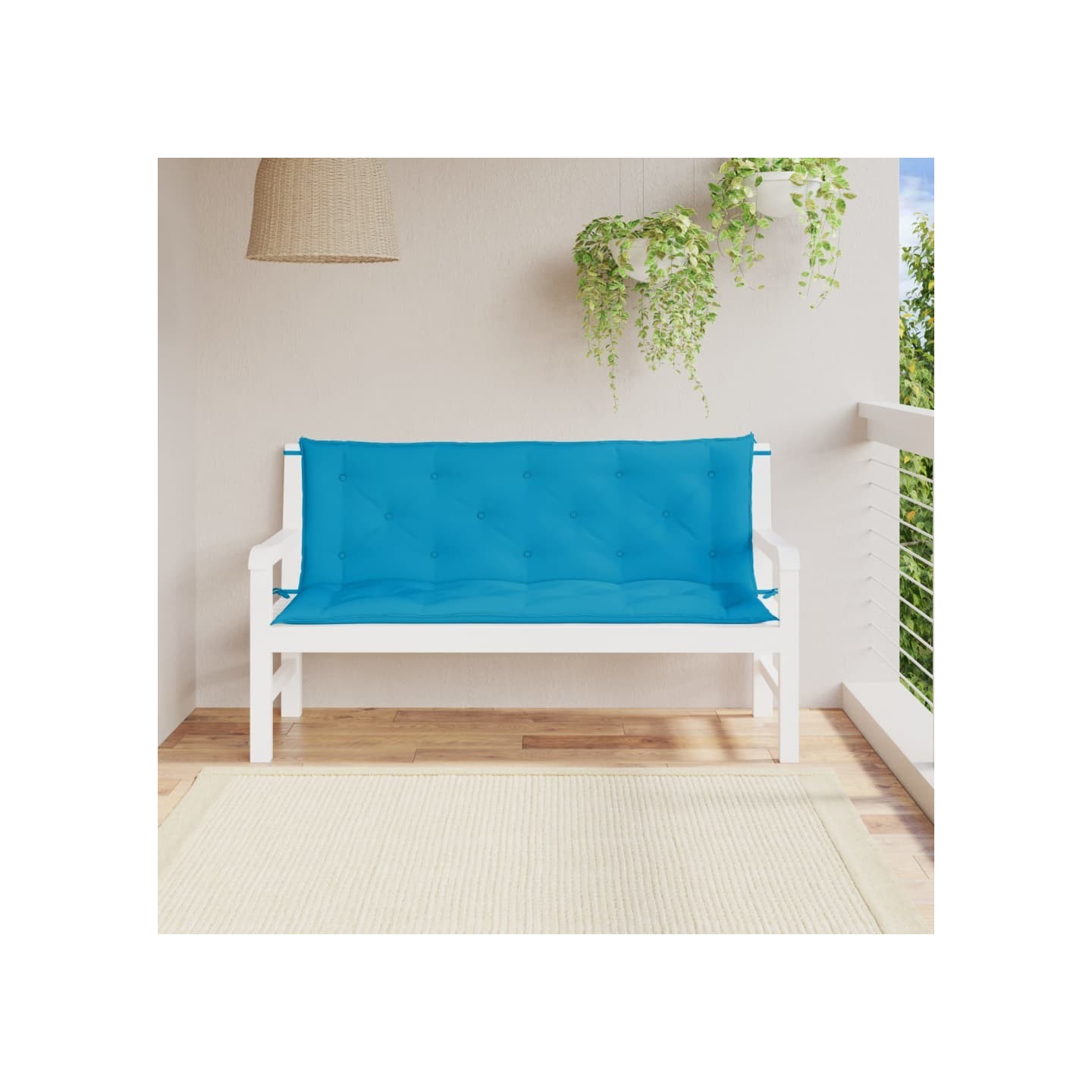 Coussins de banc de jardin lot de 2 bleu clair tissu Oxford