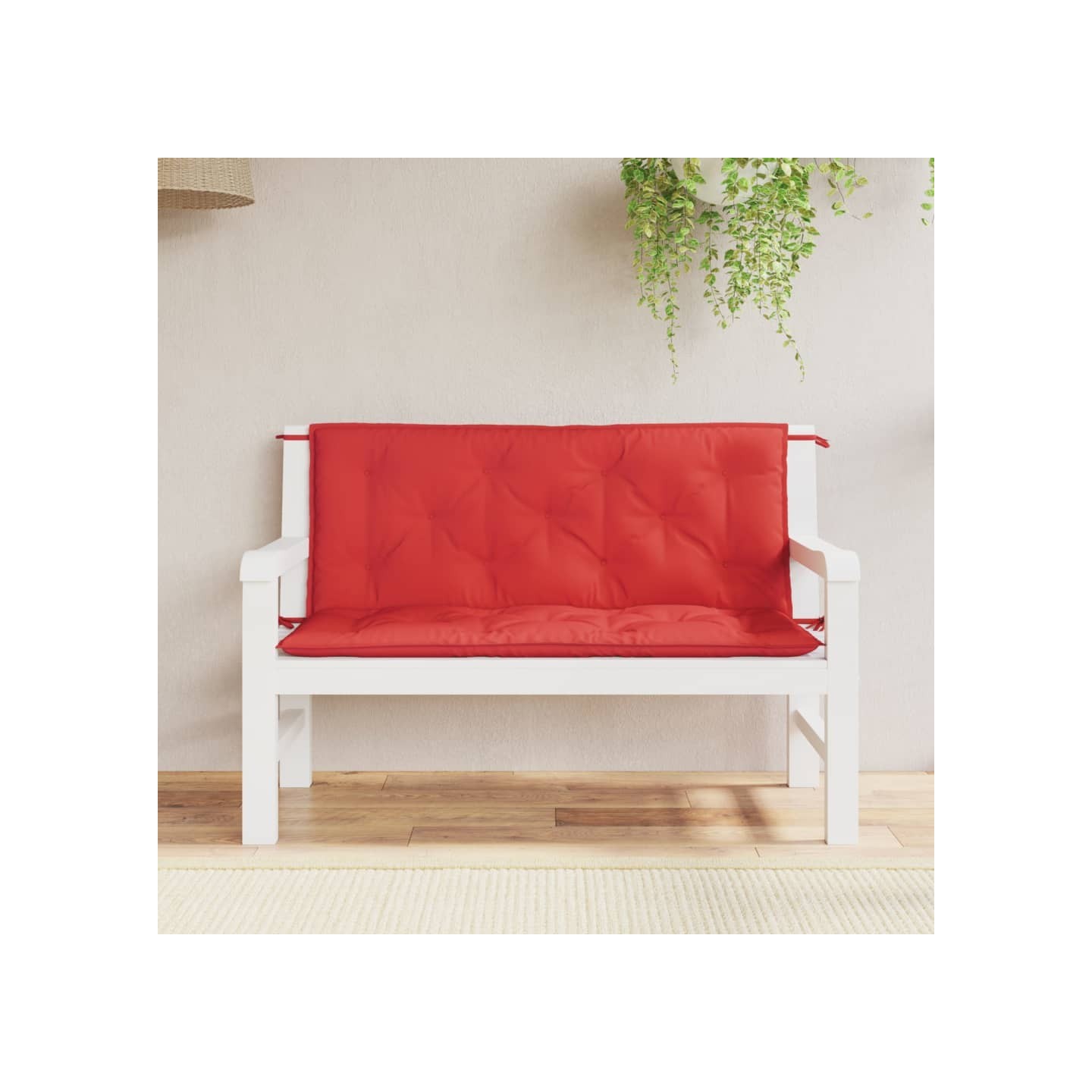 Coussins de banc jardin lot de 2 rouge 120x50x7 cm tissu Oxford
