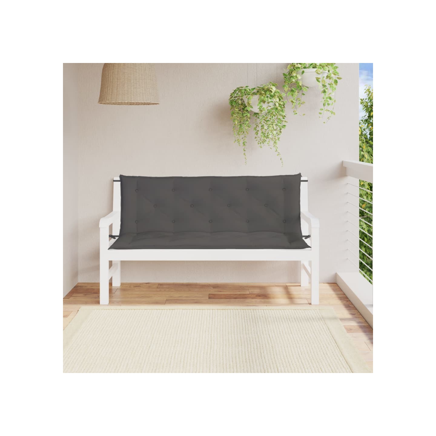 Coussins de banc de jardin lot de 2 anthracite tissu Oxford