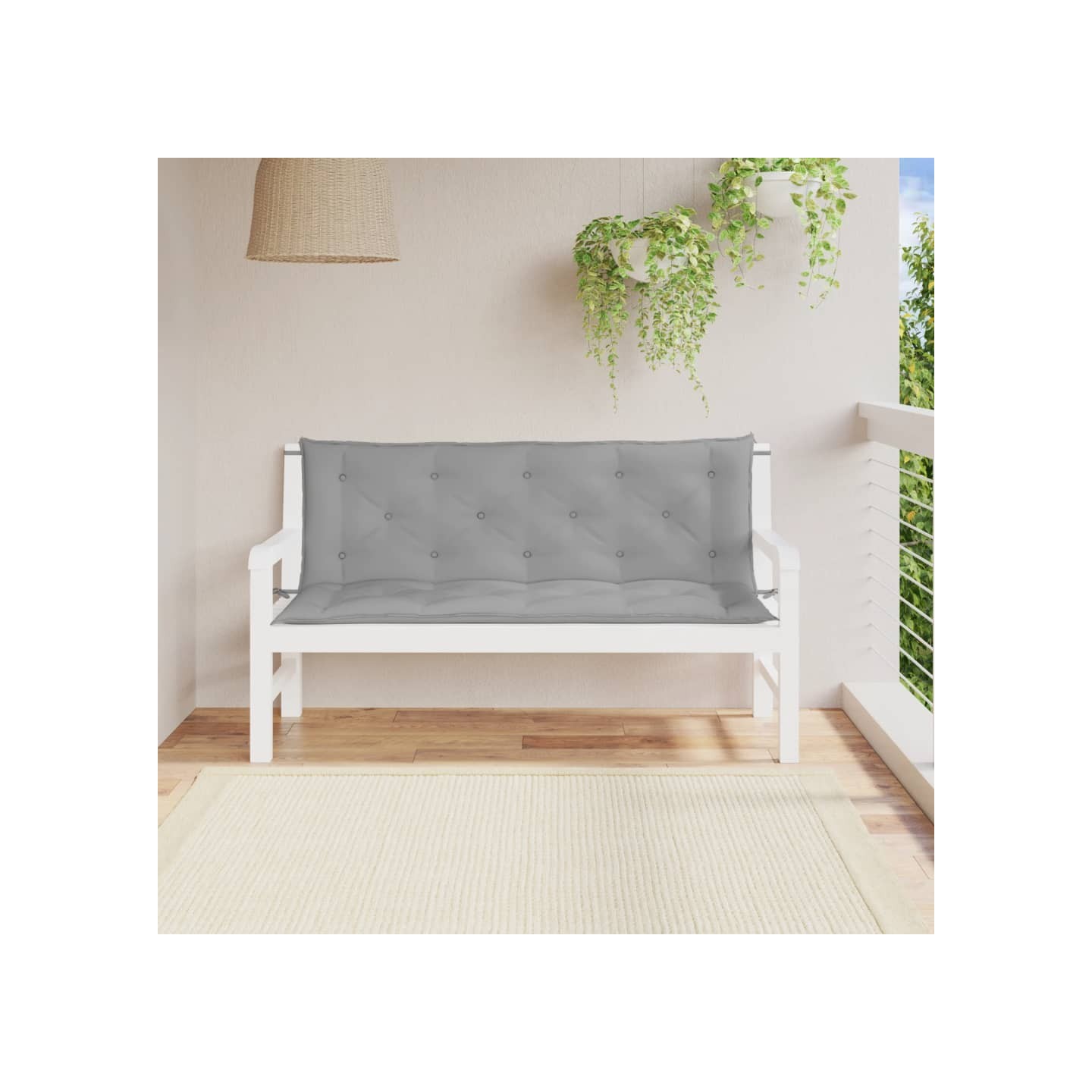 Coussins de banc jardin lot de 2 gris 150x50x7 cm tissu Oxford
