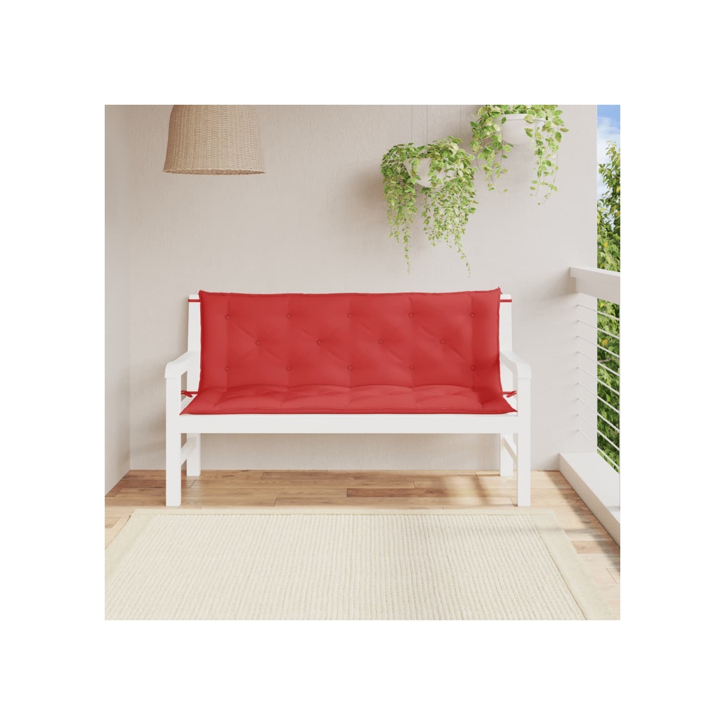 Coussins de banc jardin lot de 2 rouge 150x50x7 cm tissu Oxford