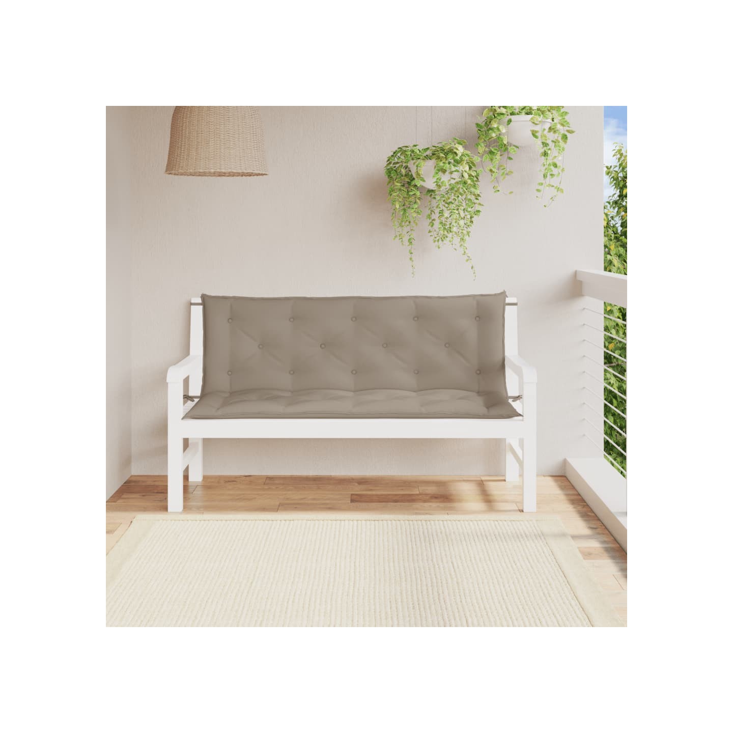 Coussins de banc jardin lot de 2 taupe 150x50x7 cm tissu Oxford