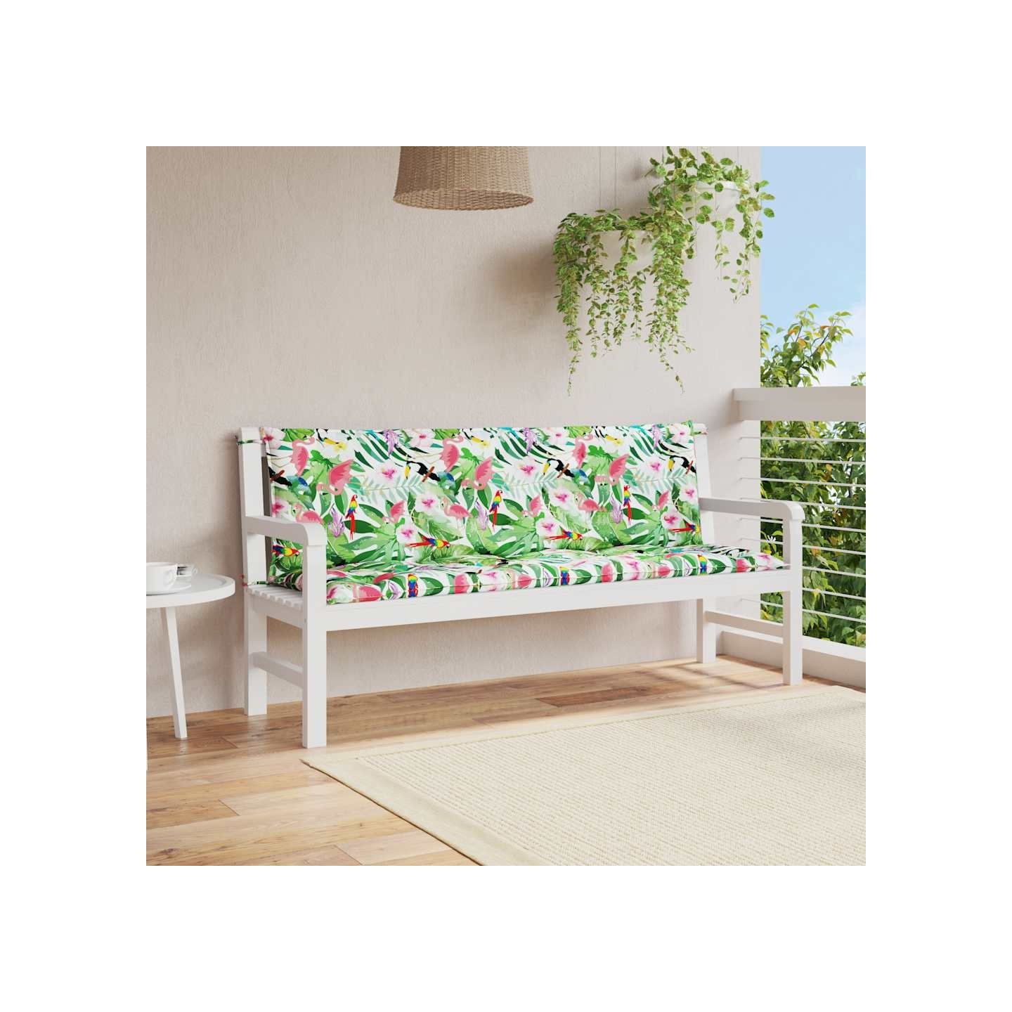 Coussins de banc de jardin lot de 2 multicolore 150x50x7 cm