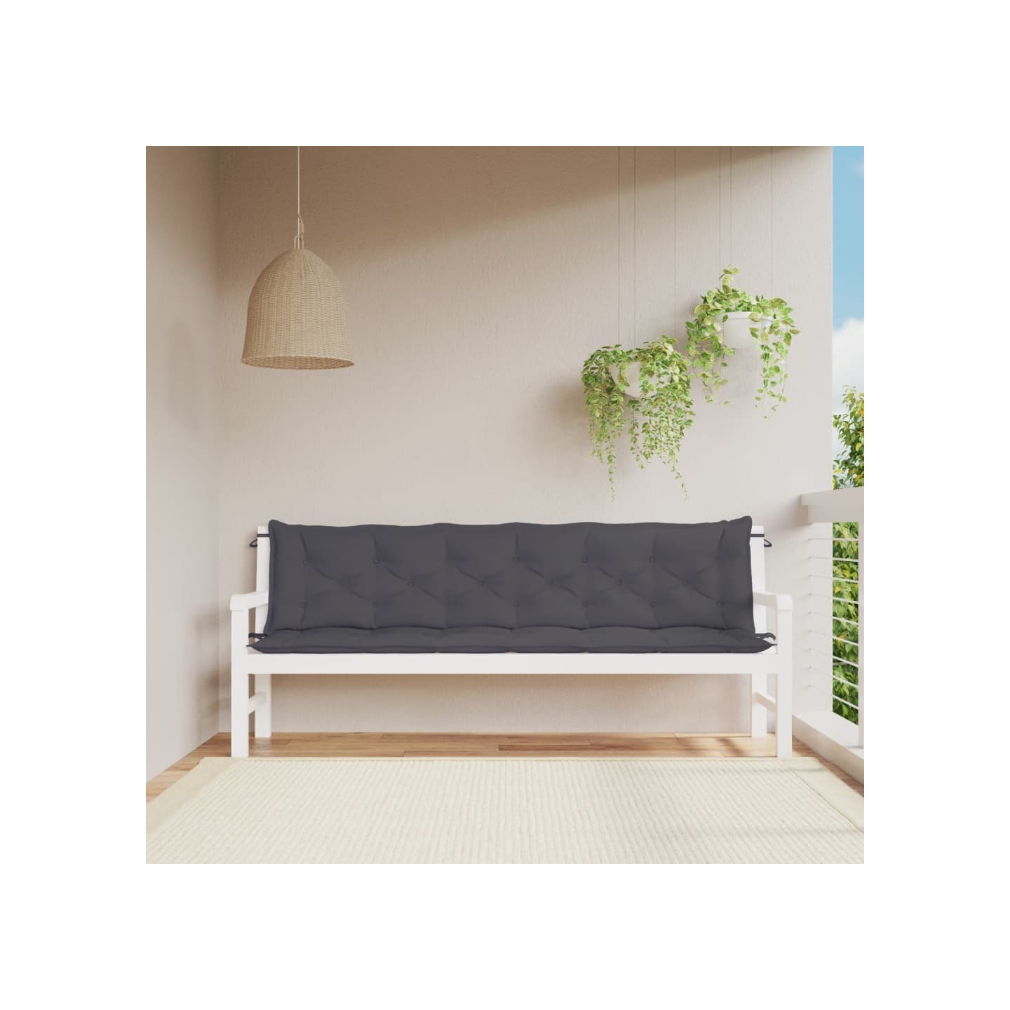 Coussins de banc de jardin lot de 2 anthracite tissu Oxford