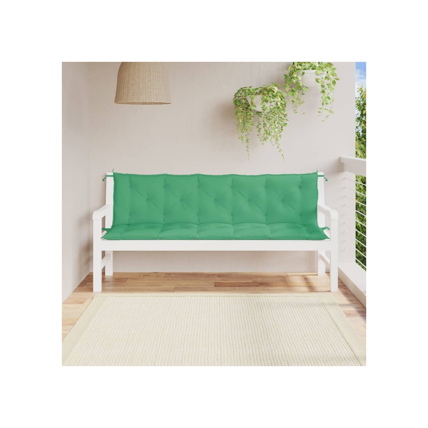 Coussins de banc jardin lot de 2 vert 180x50x7 cm tissu Oxford