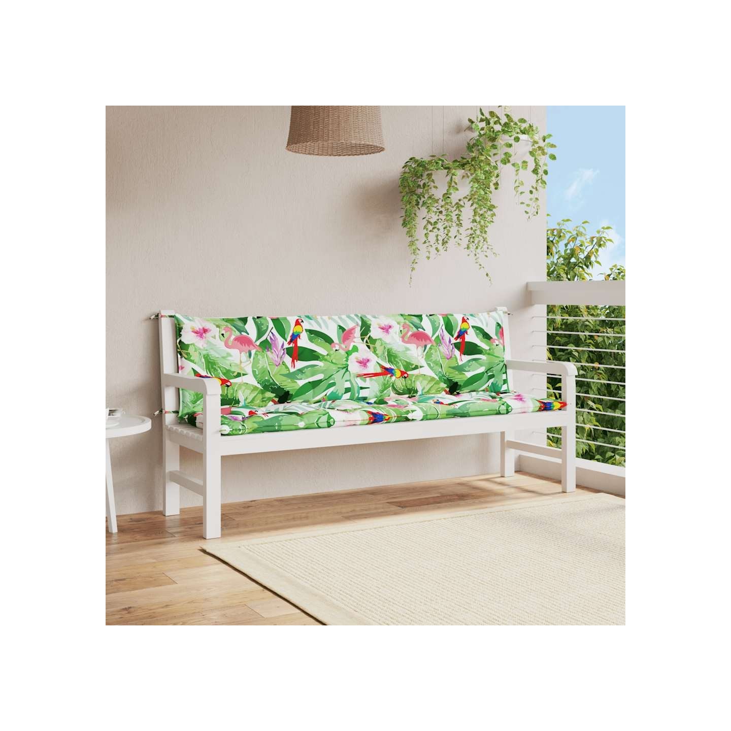 Coussins de banc de jardin lot de 2 multicolore 200x50x7 cm